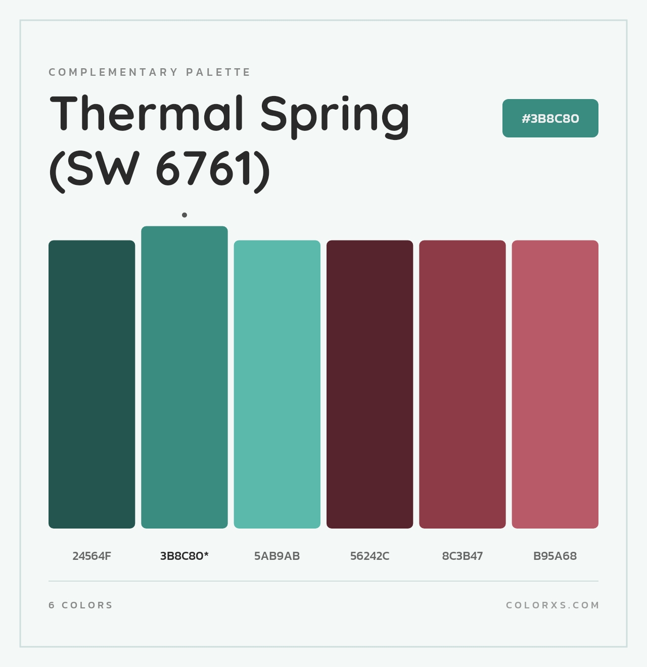Thermal Spring (SW 6761) - Complementary Color Palette