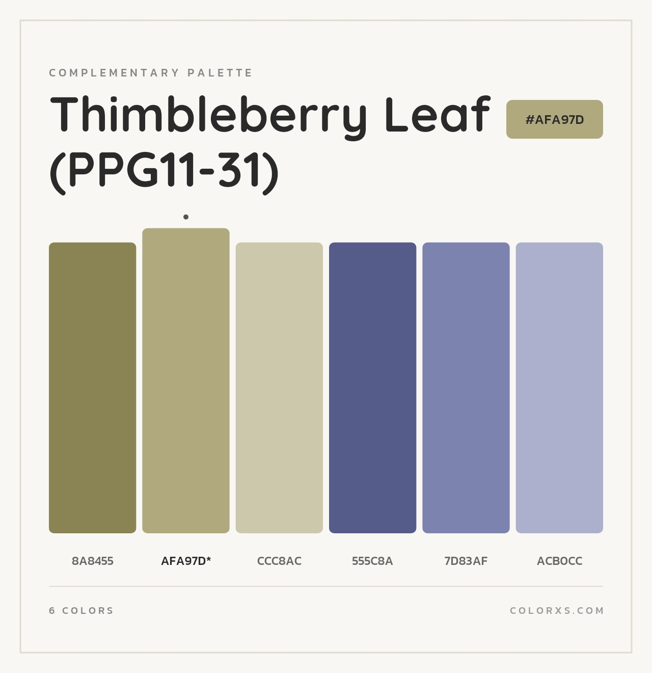 Thimbleberry Leaf (PPG11-31) - Complementary Color Palette