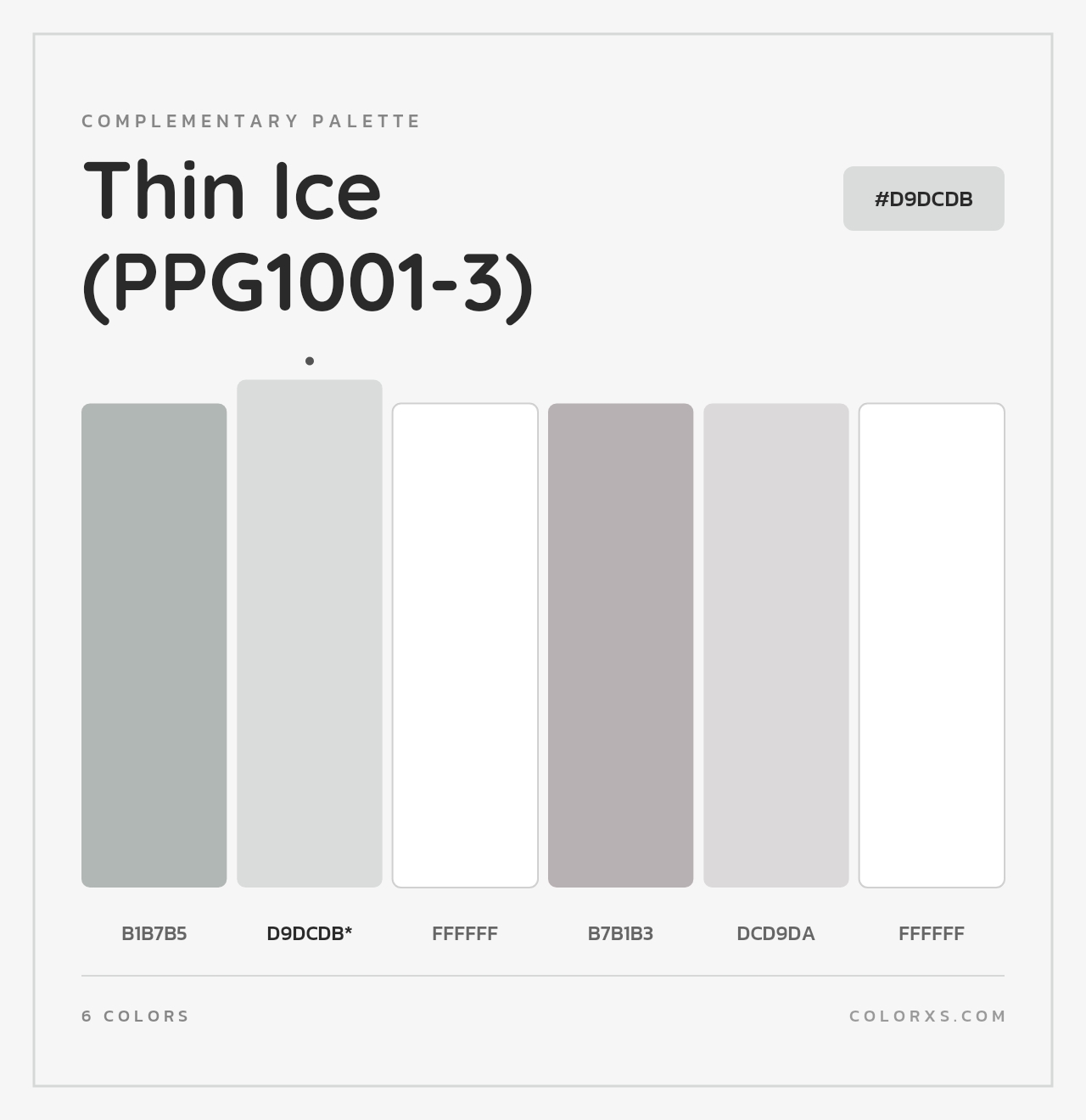 Thin Ice (PPG1001-3) - Complementary Color Palette