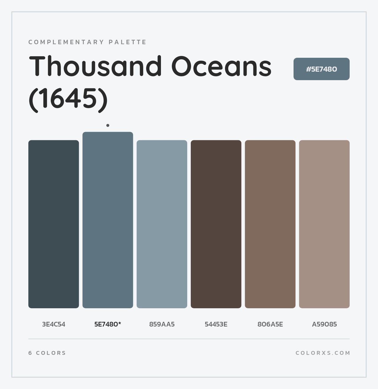 Thousand Oceans (1645) - Complementary Color Palette