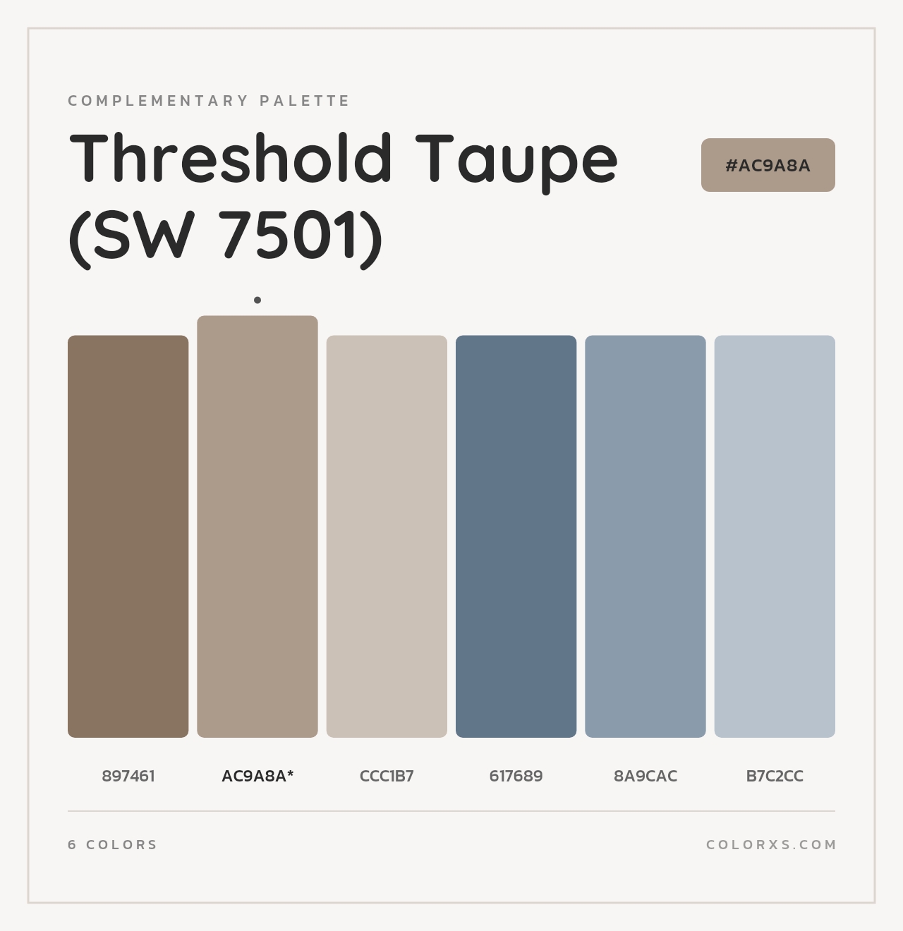 Threshold Taupe (SW 7501) - Complementary Color Palette