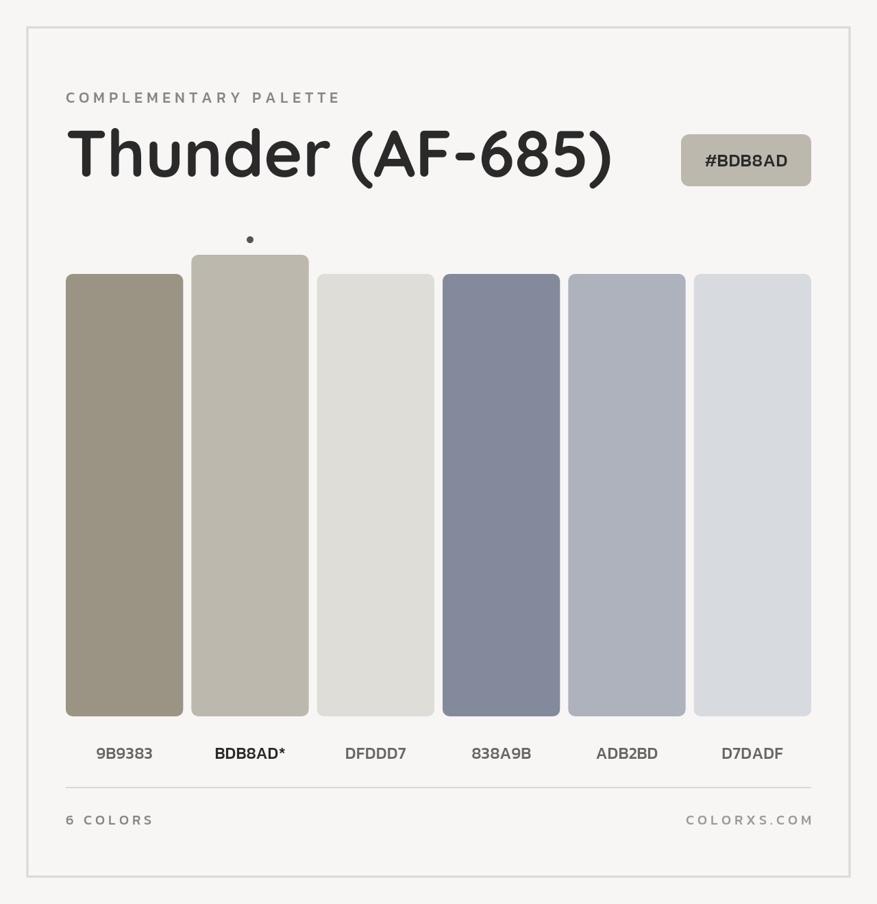 Thunder (AF-685) - Complementary Color Palette