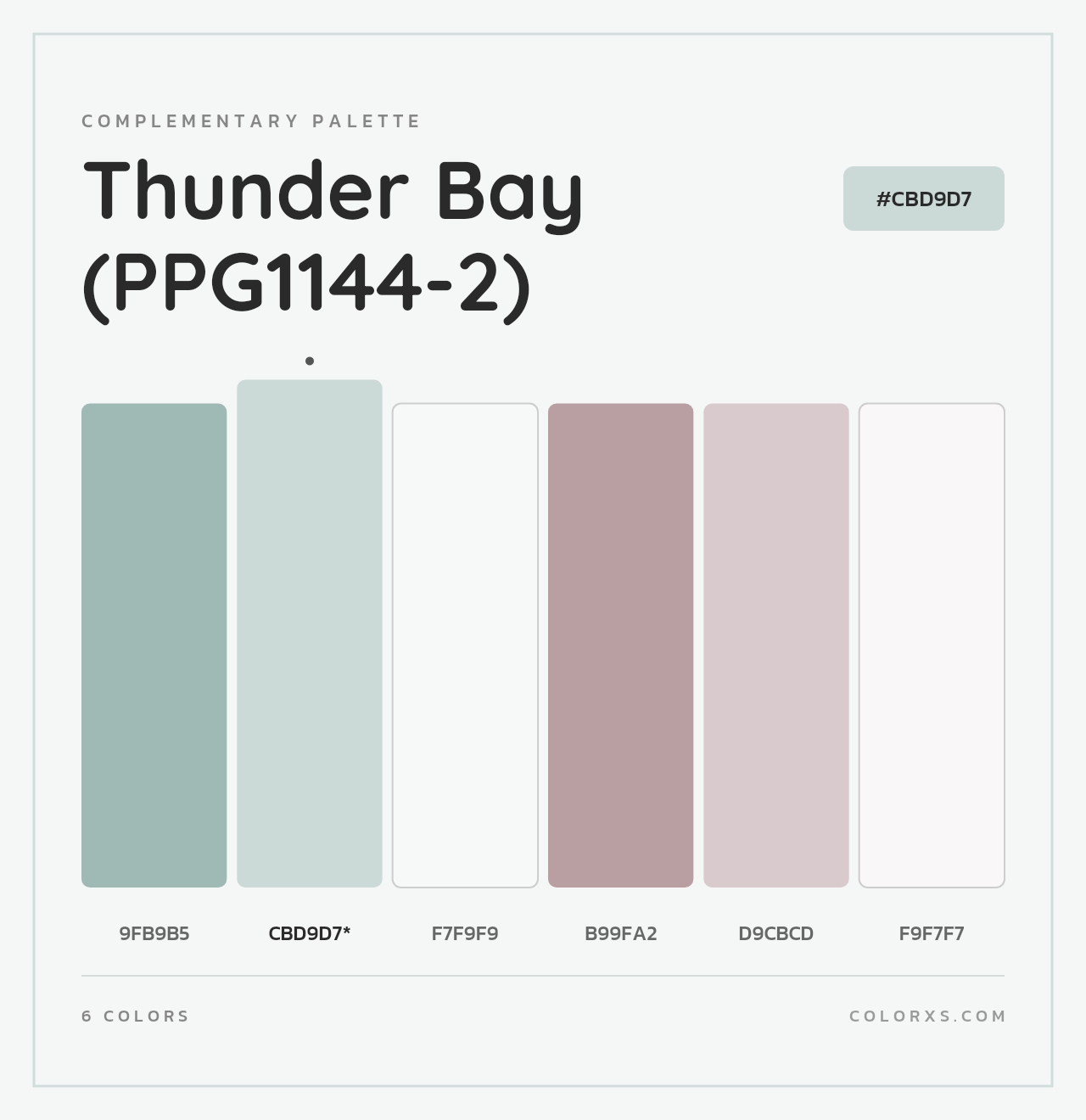 Thunder Bay (PPG1144-2) - Complementary Color Palette