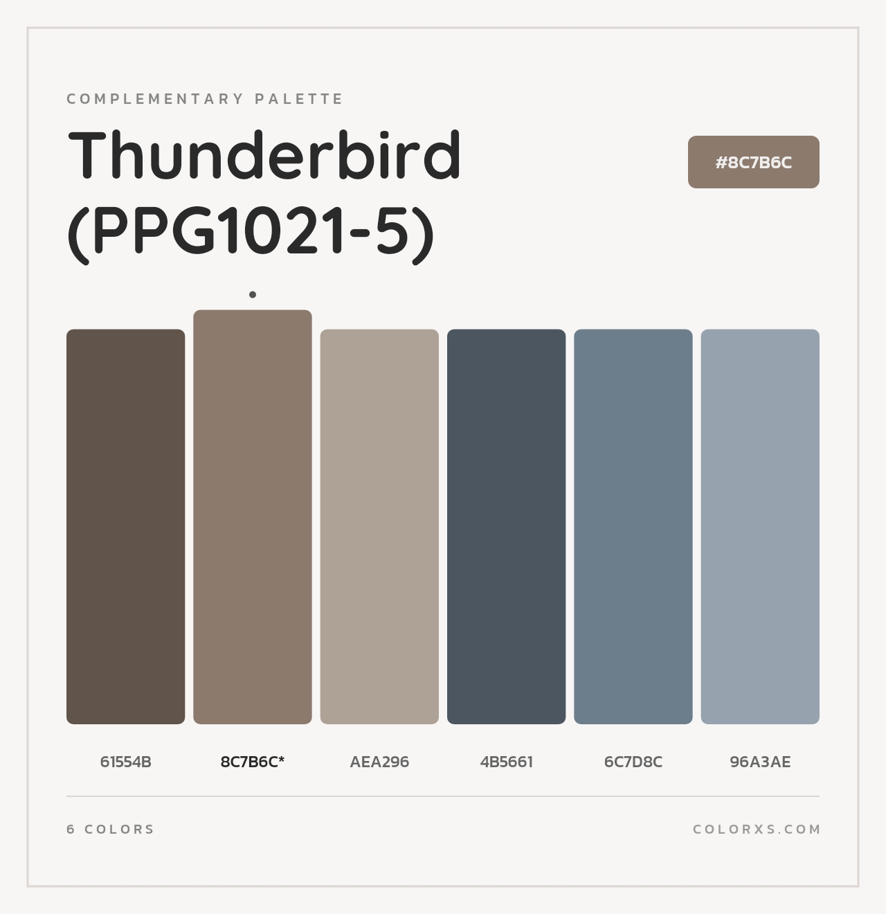 Thunderbird (PPG1021-5) - Complementary Color Palette