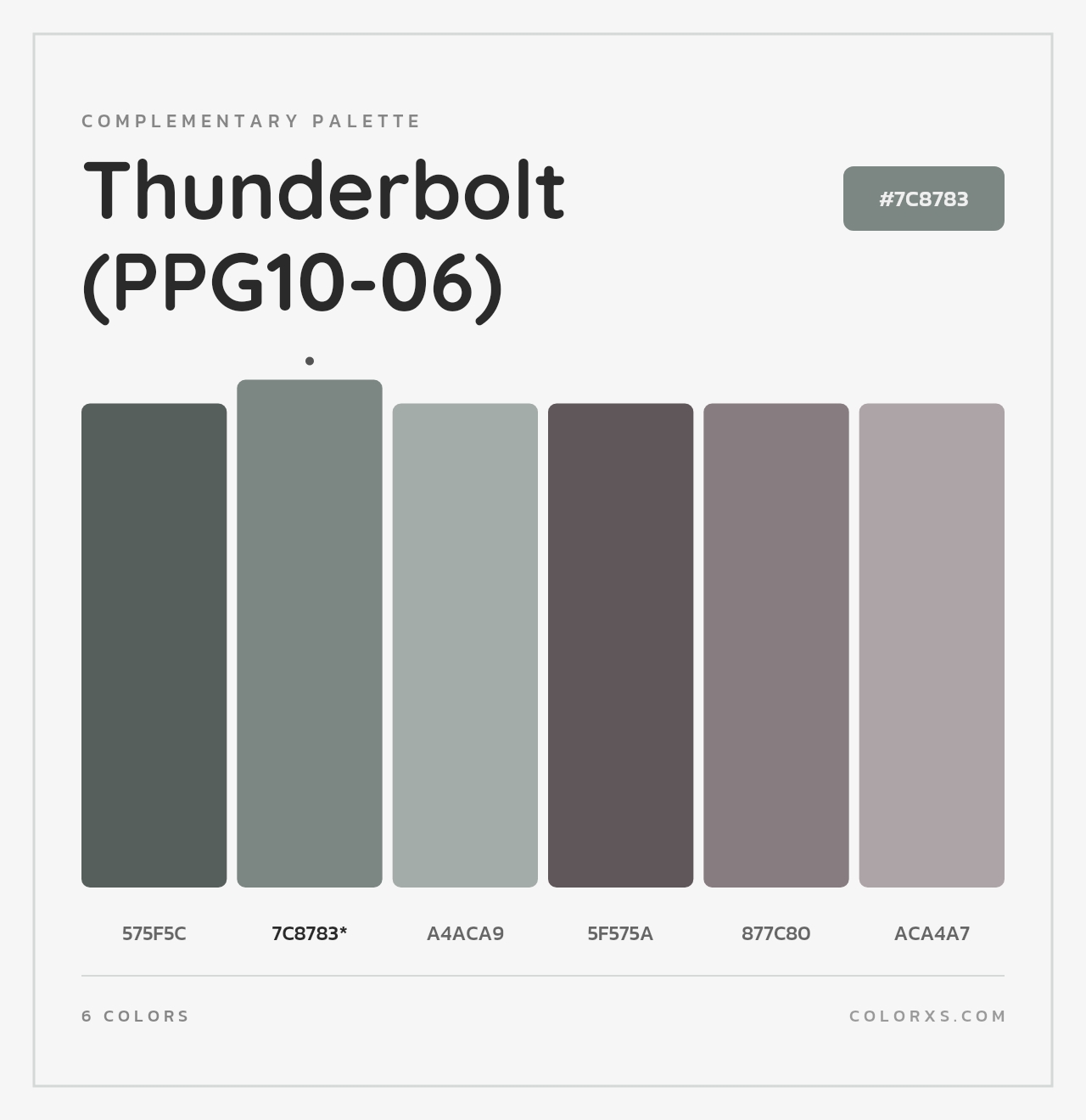 Thunderbolt (PPG10-06) - Complementary Color Palette