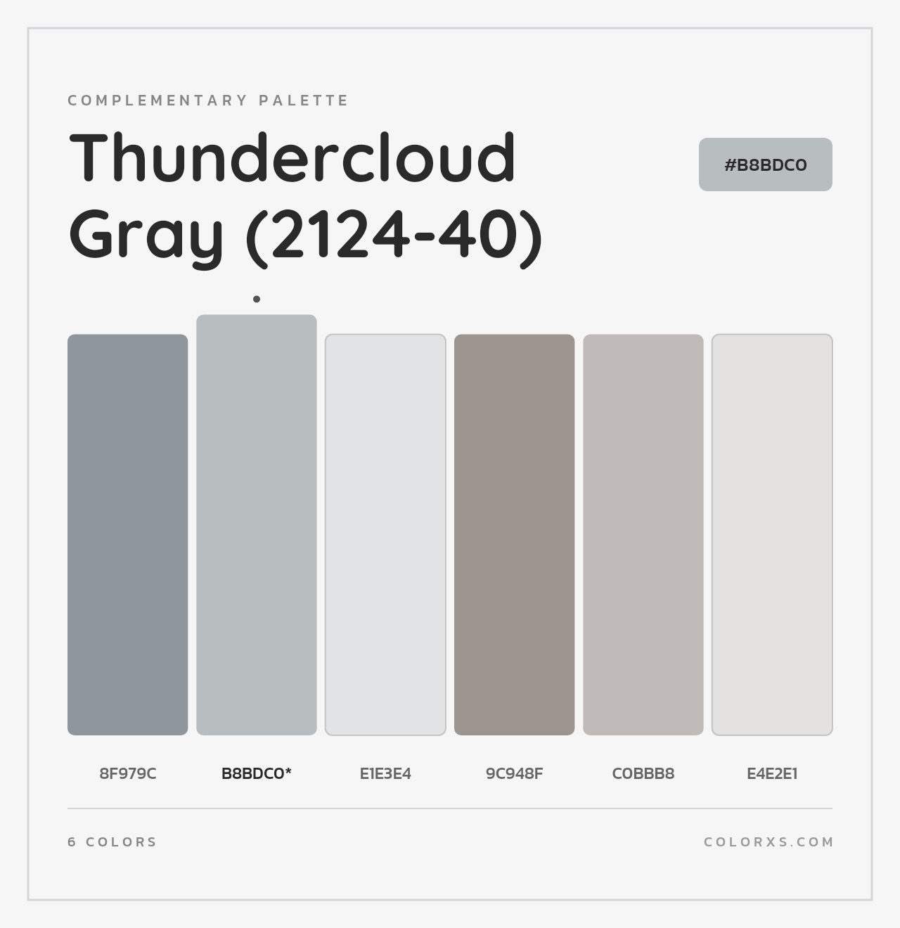 Thundercloud Gray (2124-40) - Complementary Color Palette