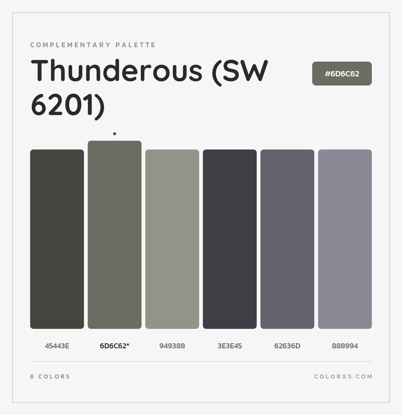 Thunderous (SW 6201) - Complementary Color Palette