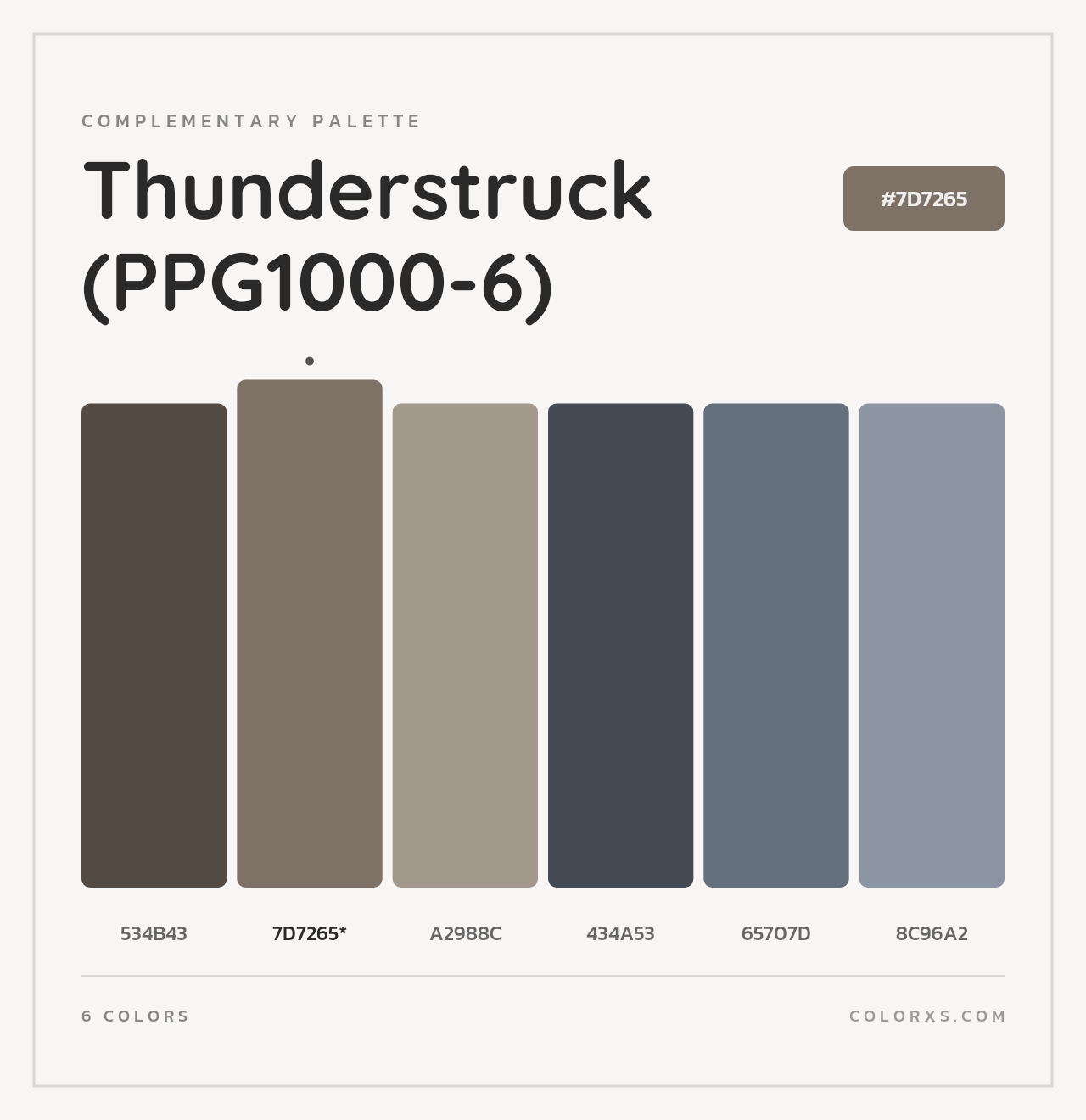 Thunderstruck (PPG1000-6) - Complementary Color Palette