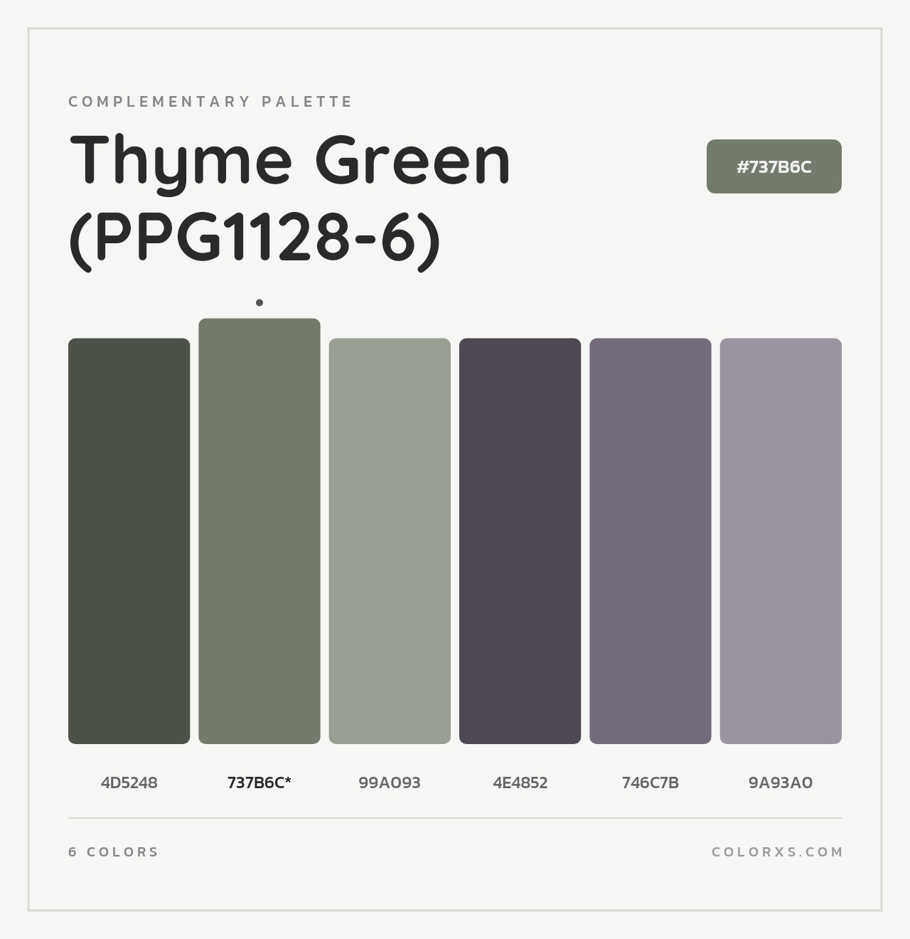 Thyme Green (PPG1128-6) - Complementary Color Palette