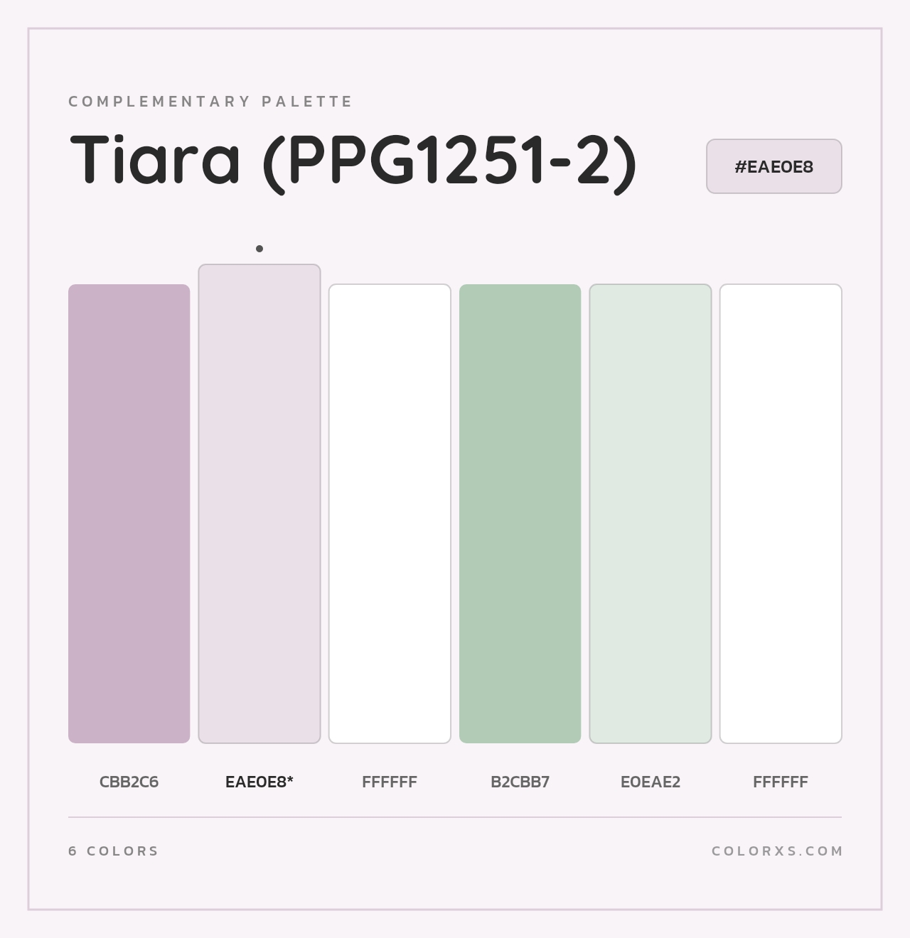 Tiara (PPG1251-2) - Complementary Color Palette
