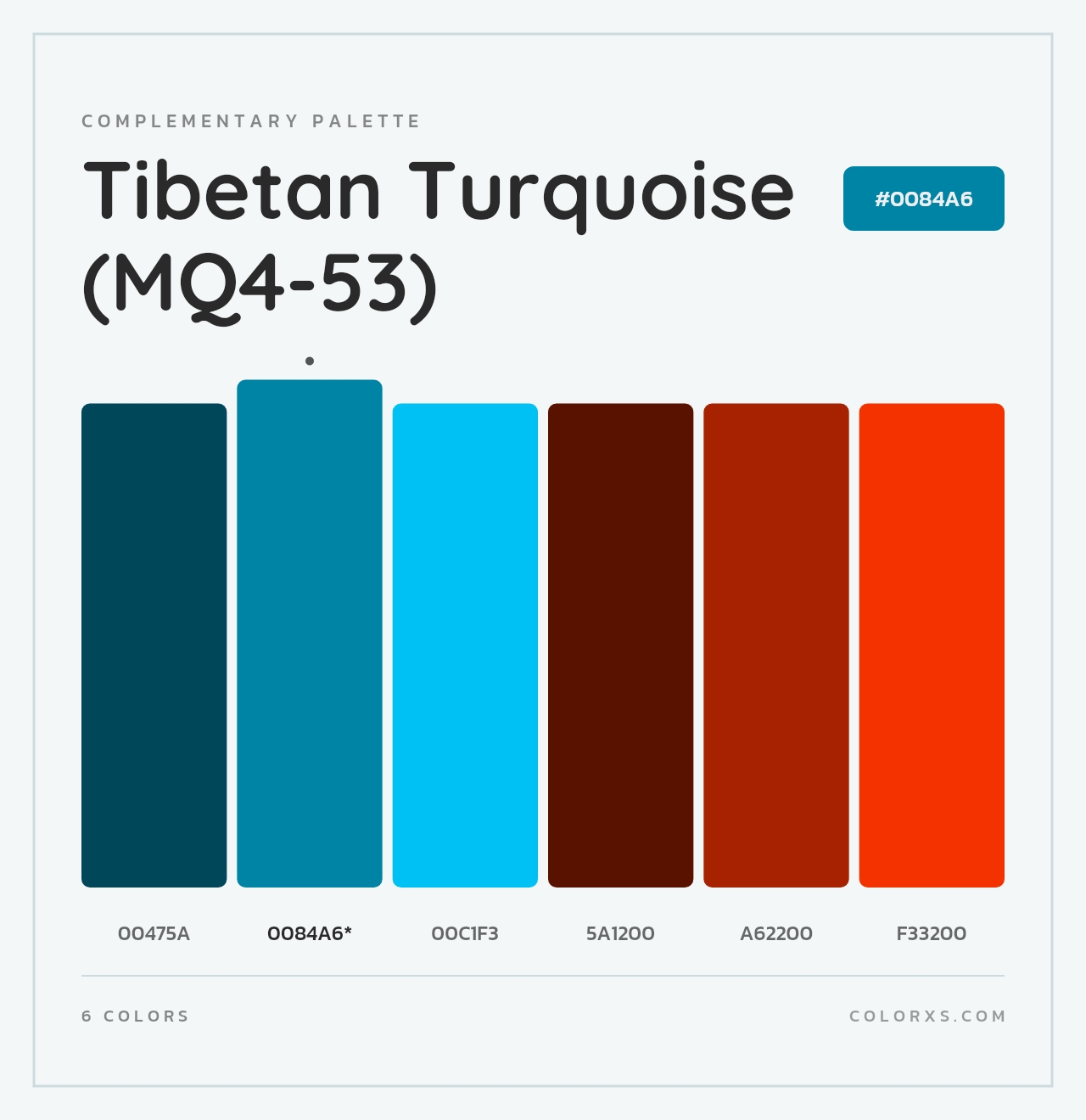 Tibetan Turquoise (MQ4-53) - Complementary Color Palette