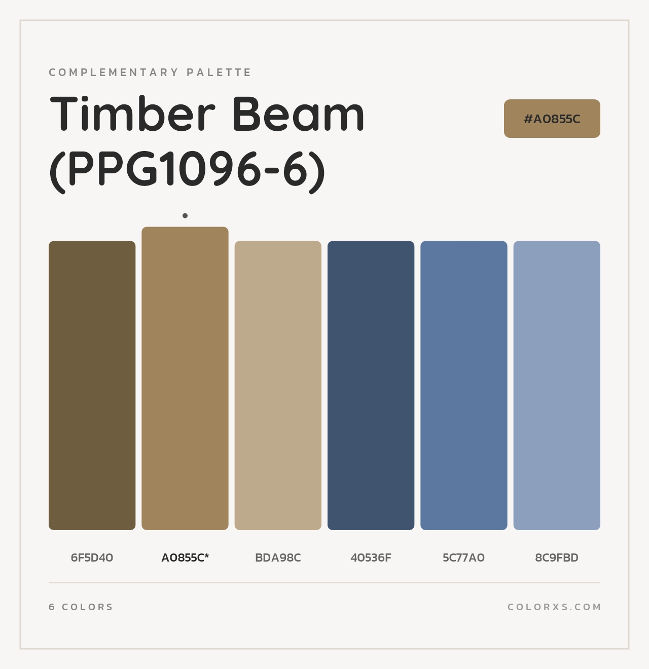 Timber Beam (PPG1096-6) - Complementary Color Palette