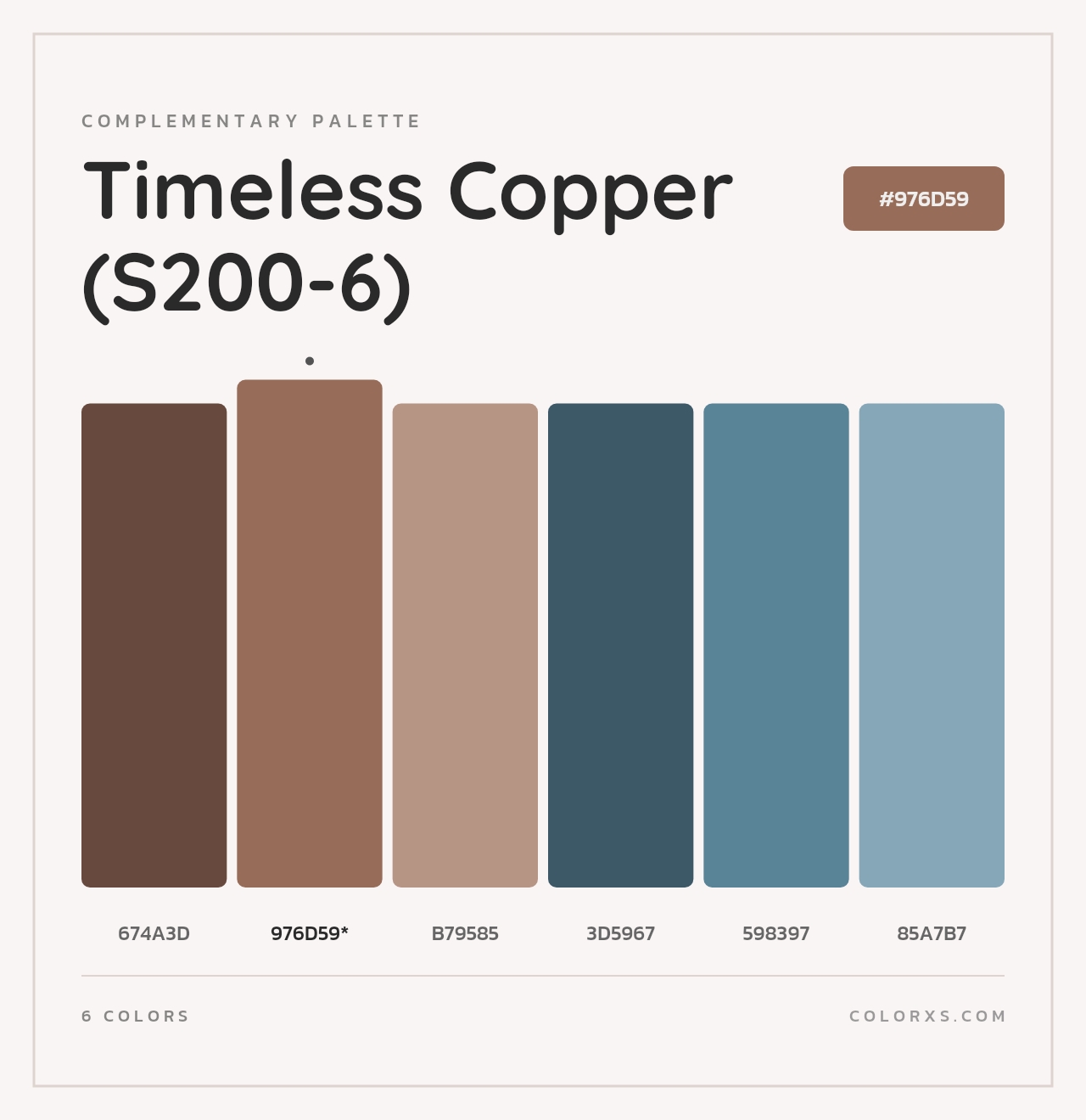 Timeless Copper (S200-6) - Complementary Color Palette