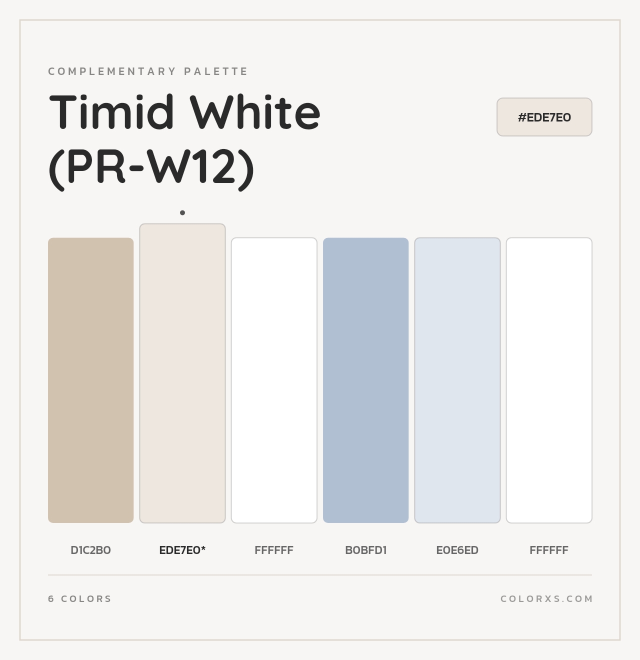 Timid White (PR-W12) - Complementary Color Palette