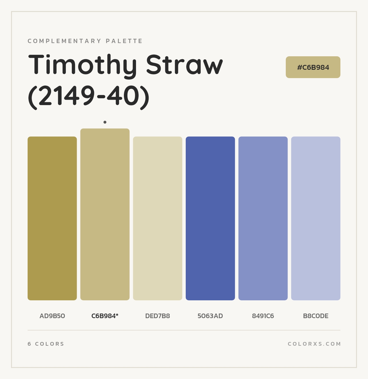 Timothy Straw (2149-40) - Complementary Color Palette