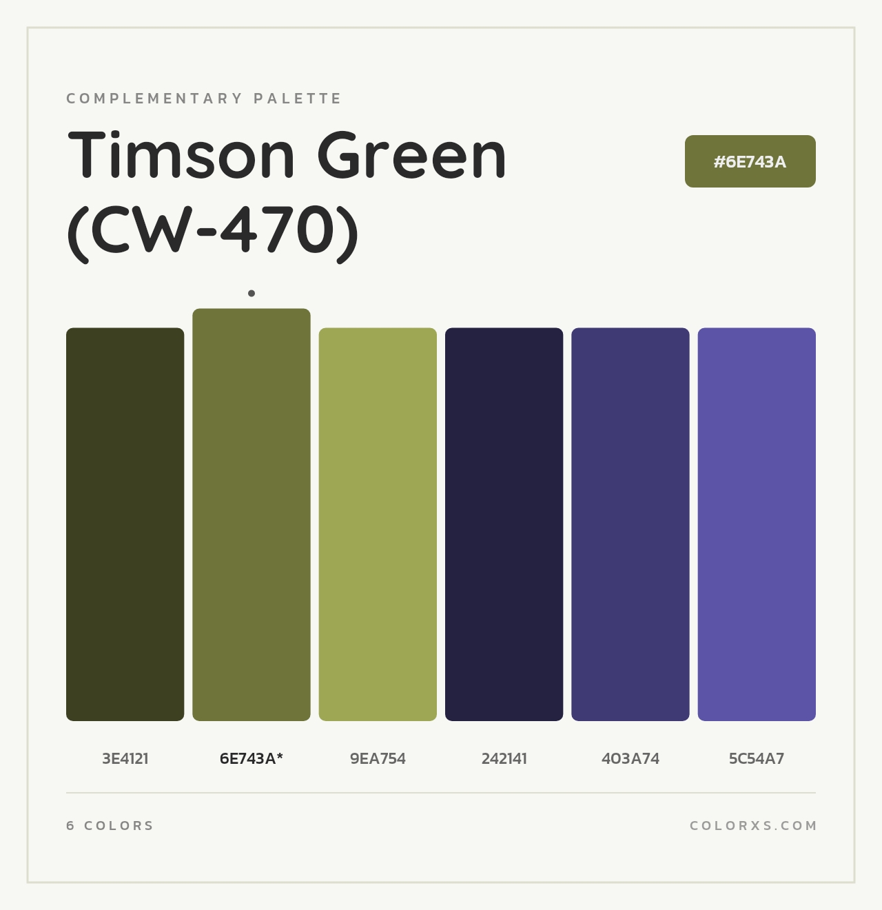 Timson Green (CW-470) - Complementary Color Palette