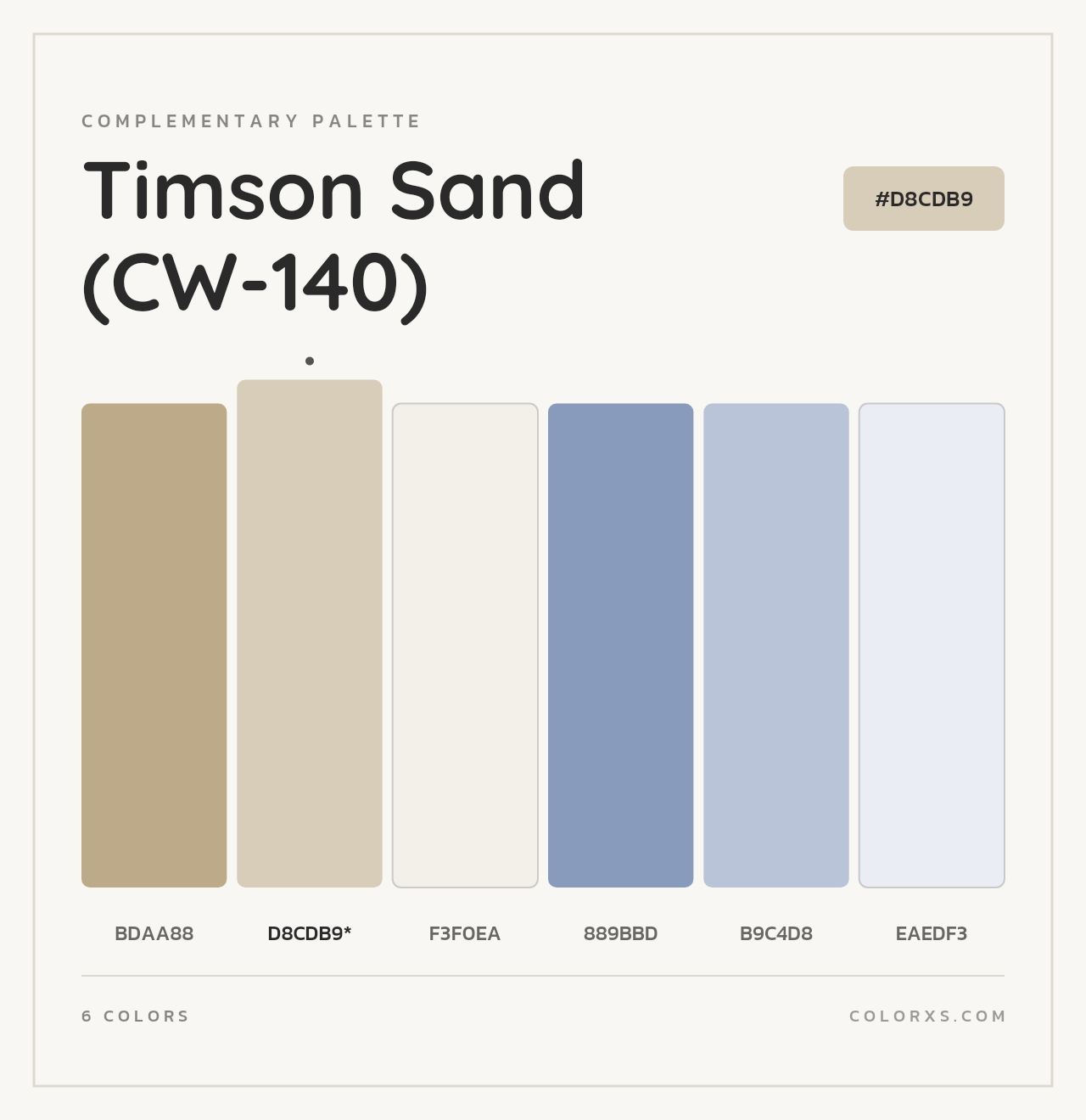 Timson Sand (CW-140) - Complementary Color Palette