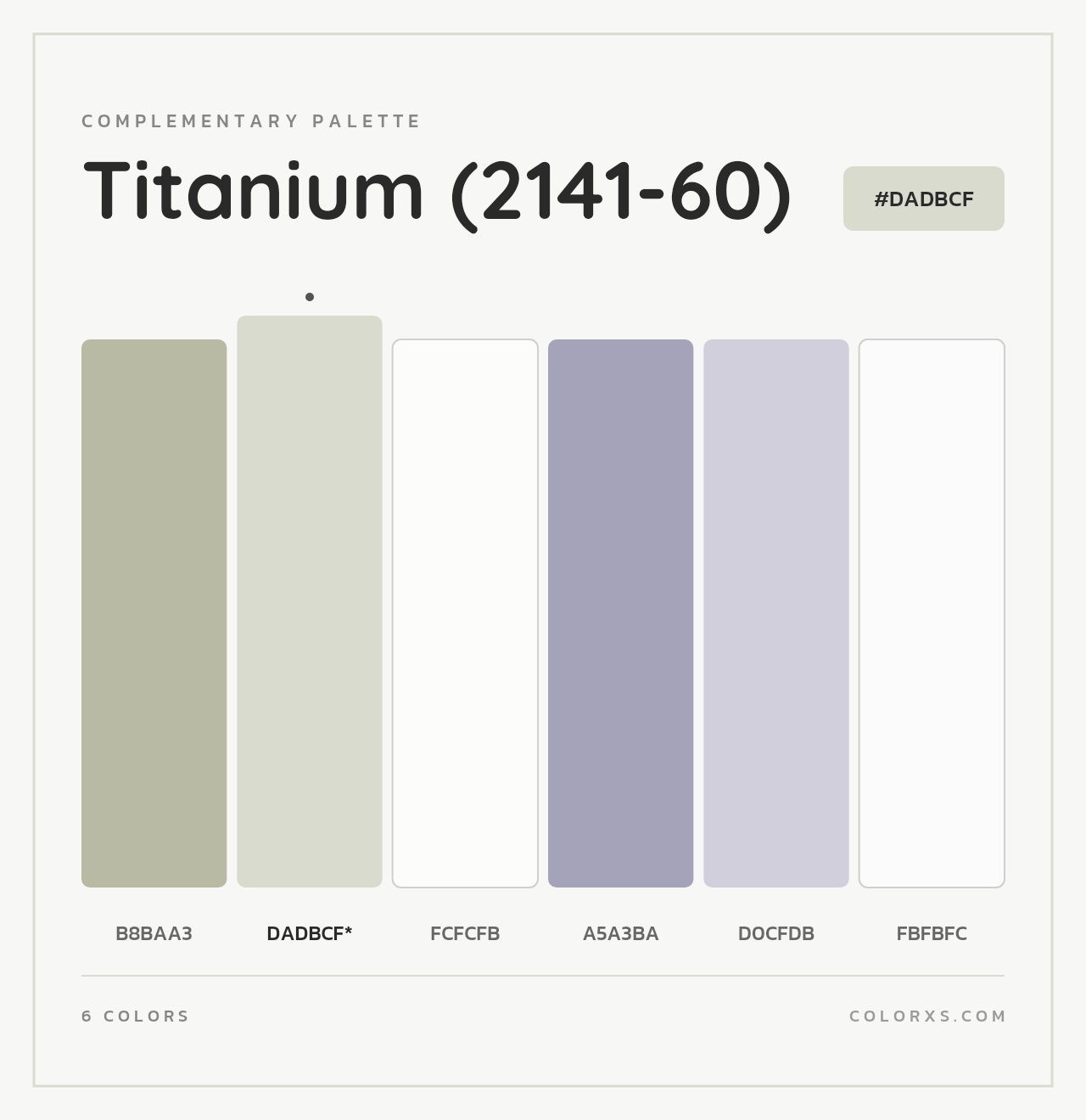 Titanium (2141-60) - Complementary Color Palette