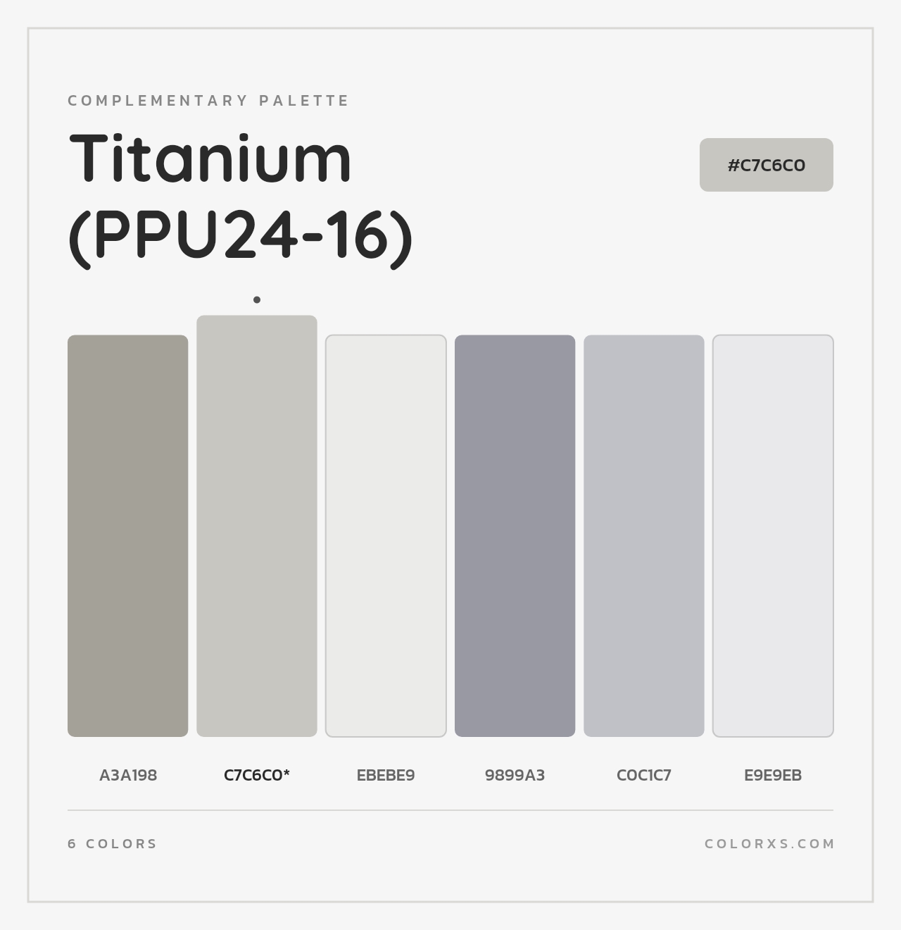 Titanium (PPU24-16) - Complementary Color Palette