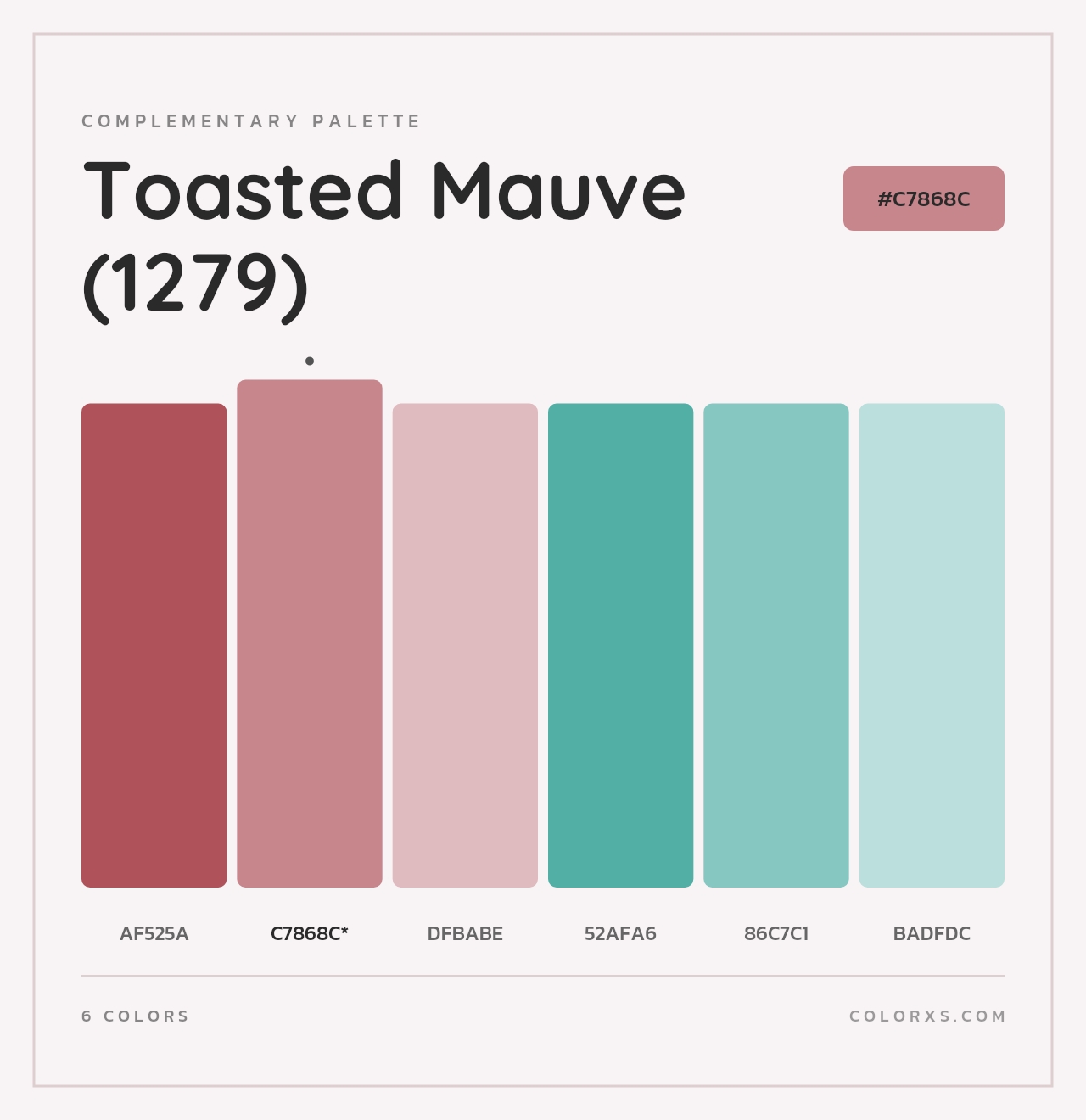 Toasted Mauve (1279) - Complementary Color Palette