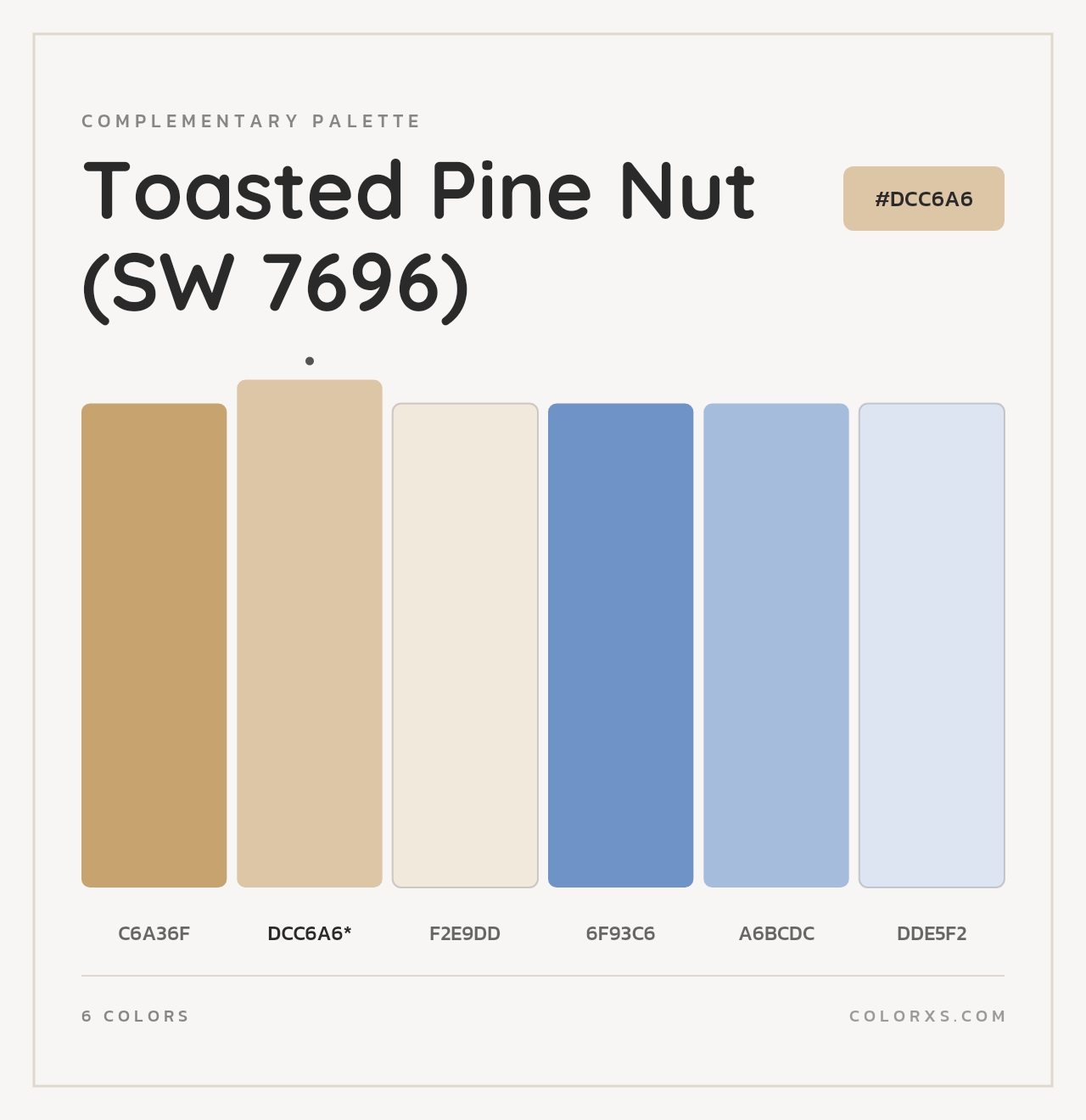 Toasted Pine Nut (SW 7696) - Complementary Color Palette