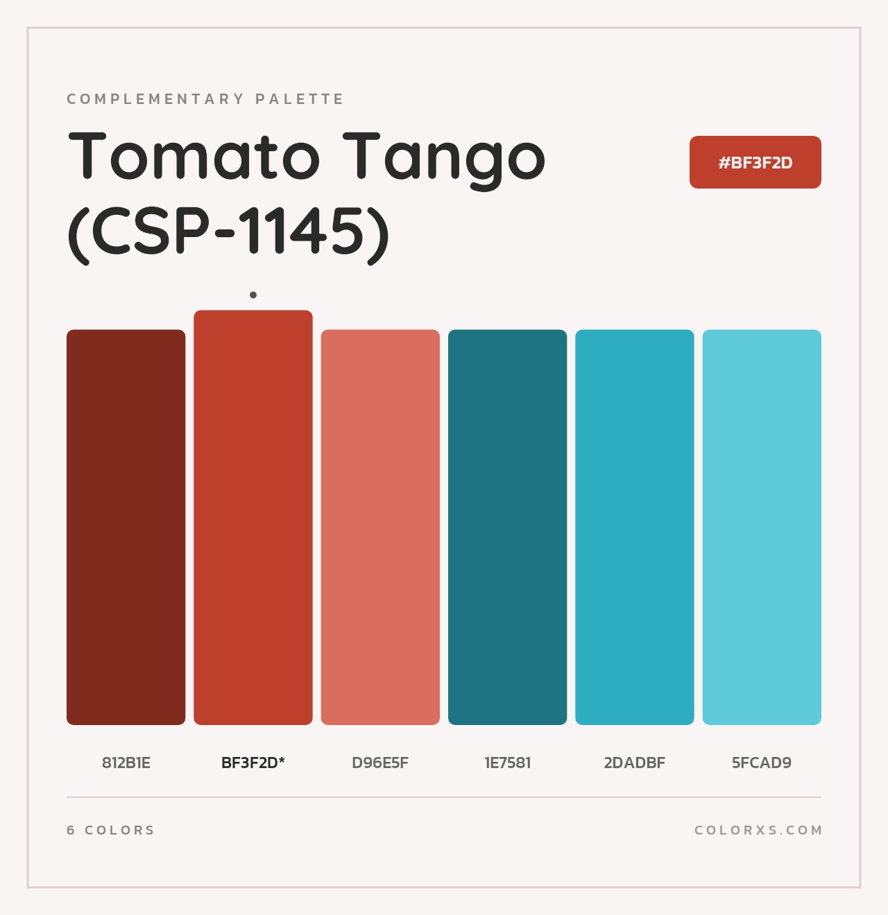 Tomato Tango (CSP-1145) - Complementary Color Palette