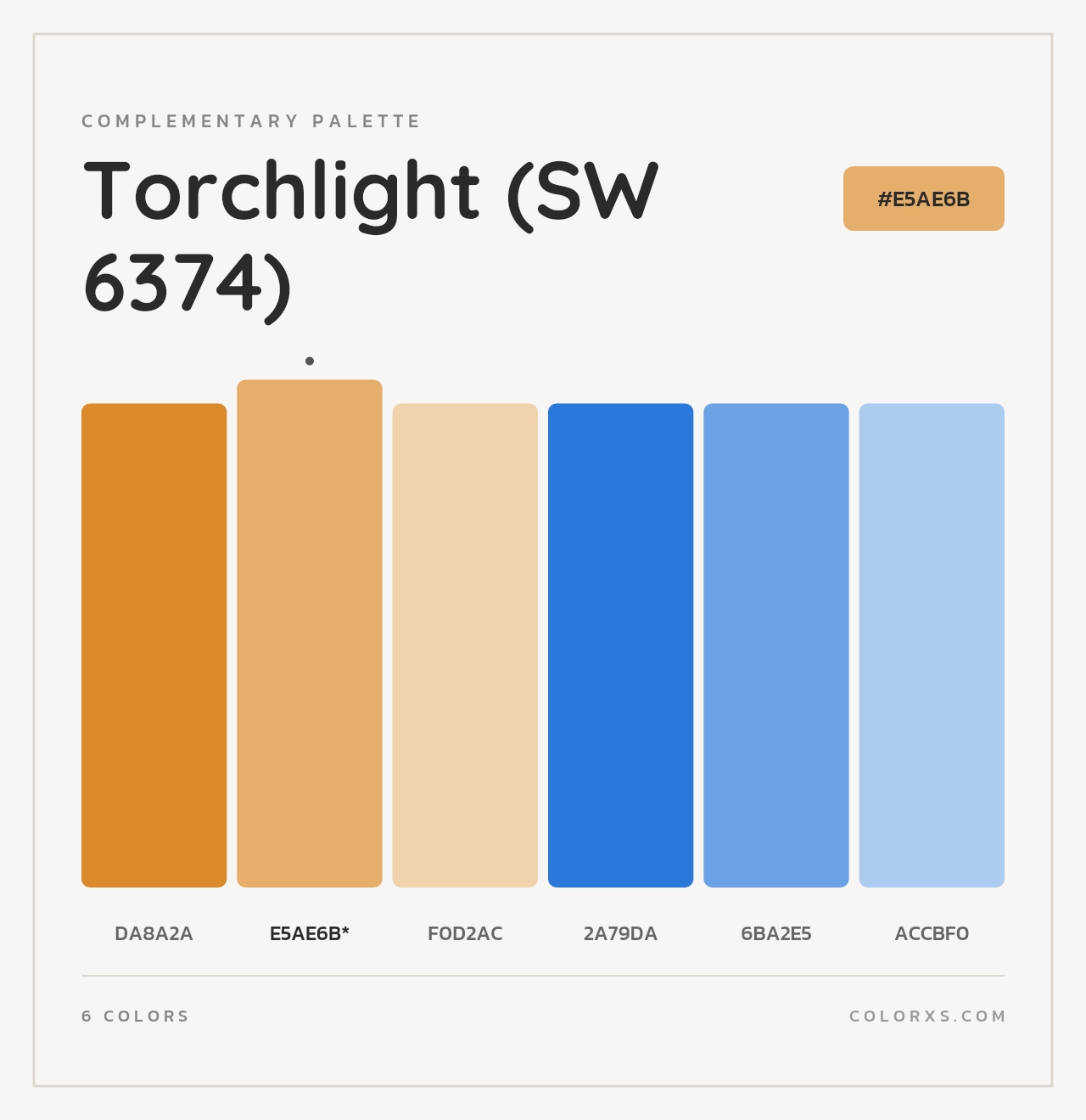 Torchlight (SW 6374) - Complementary Color Palette