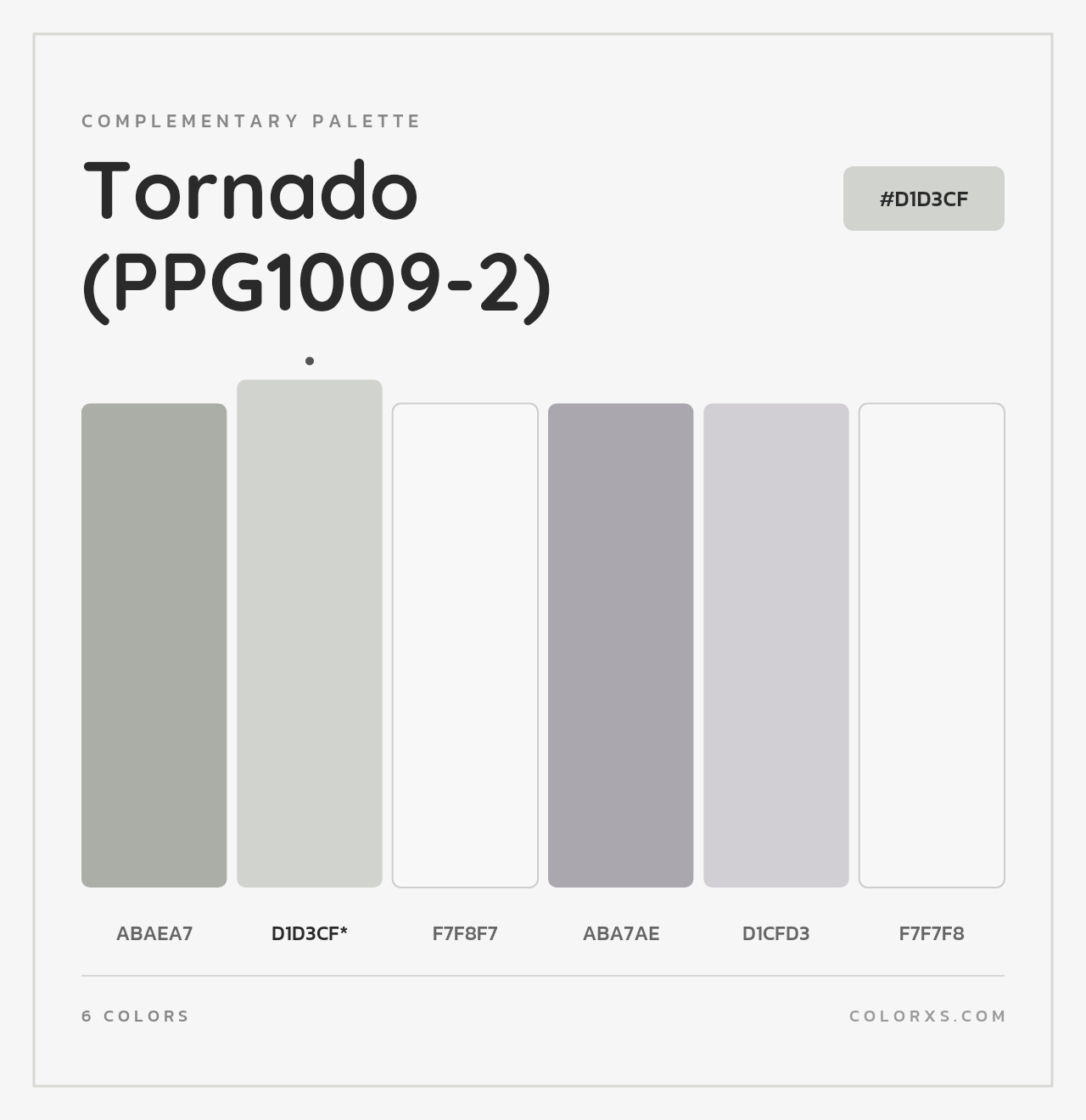 Tornado (PPG1009-2) - Complementary Color Palette