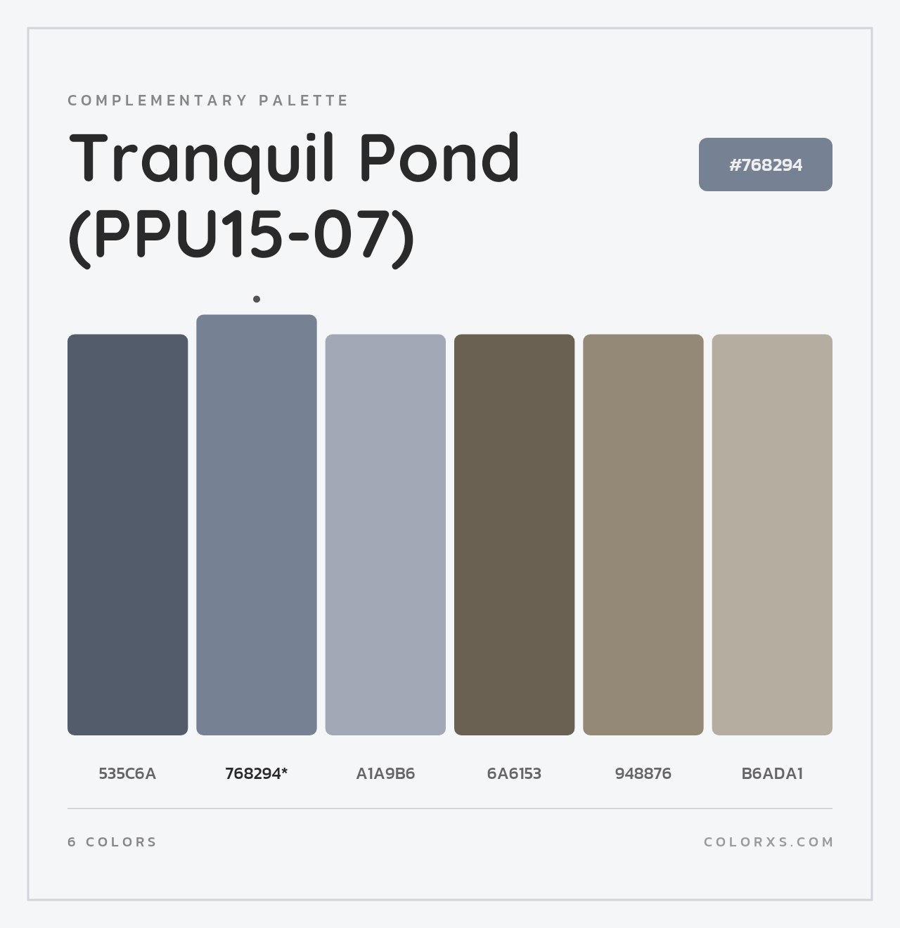 Tranquil Pond (PPU15-07) - Complementary Color Palette