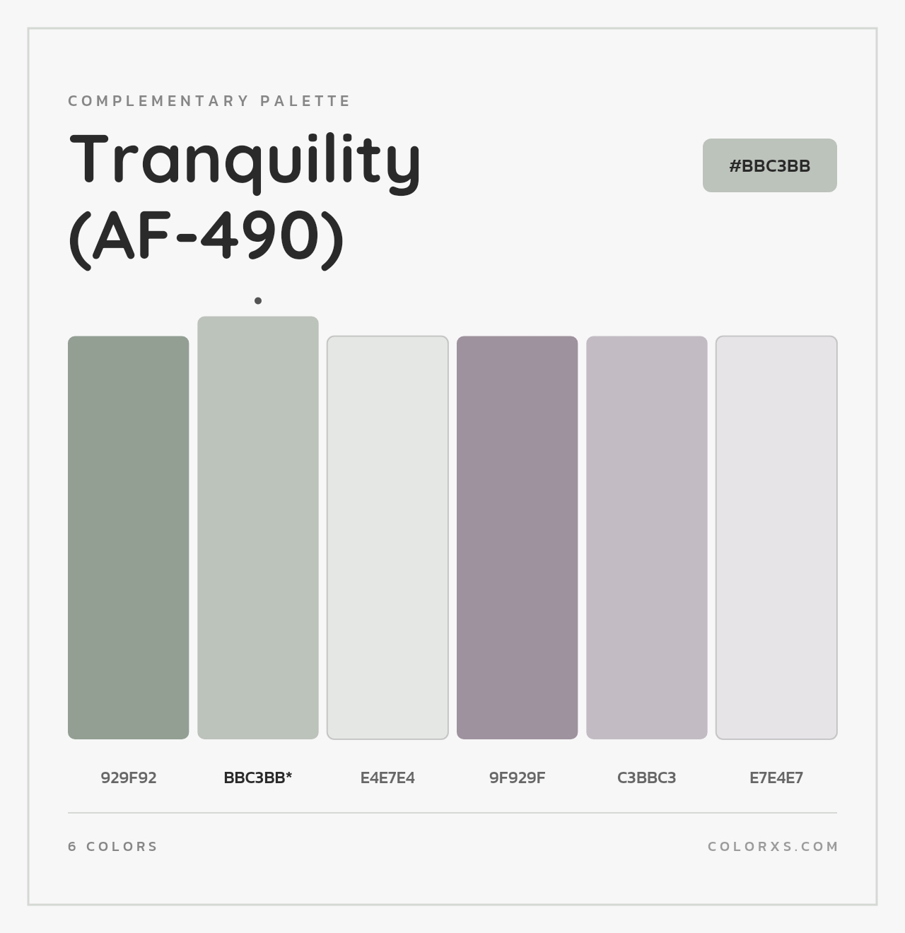 Tranquility (AF-490) - Complementary Color Palette