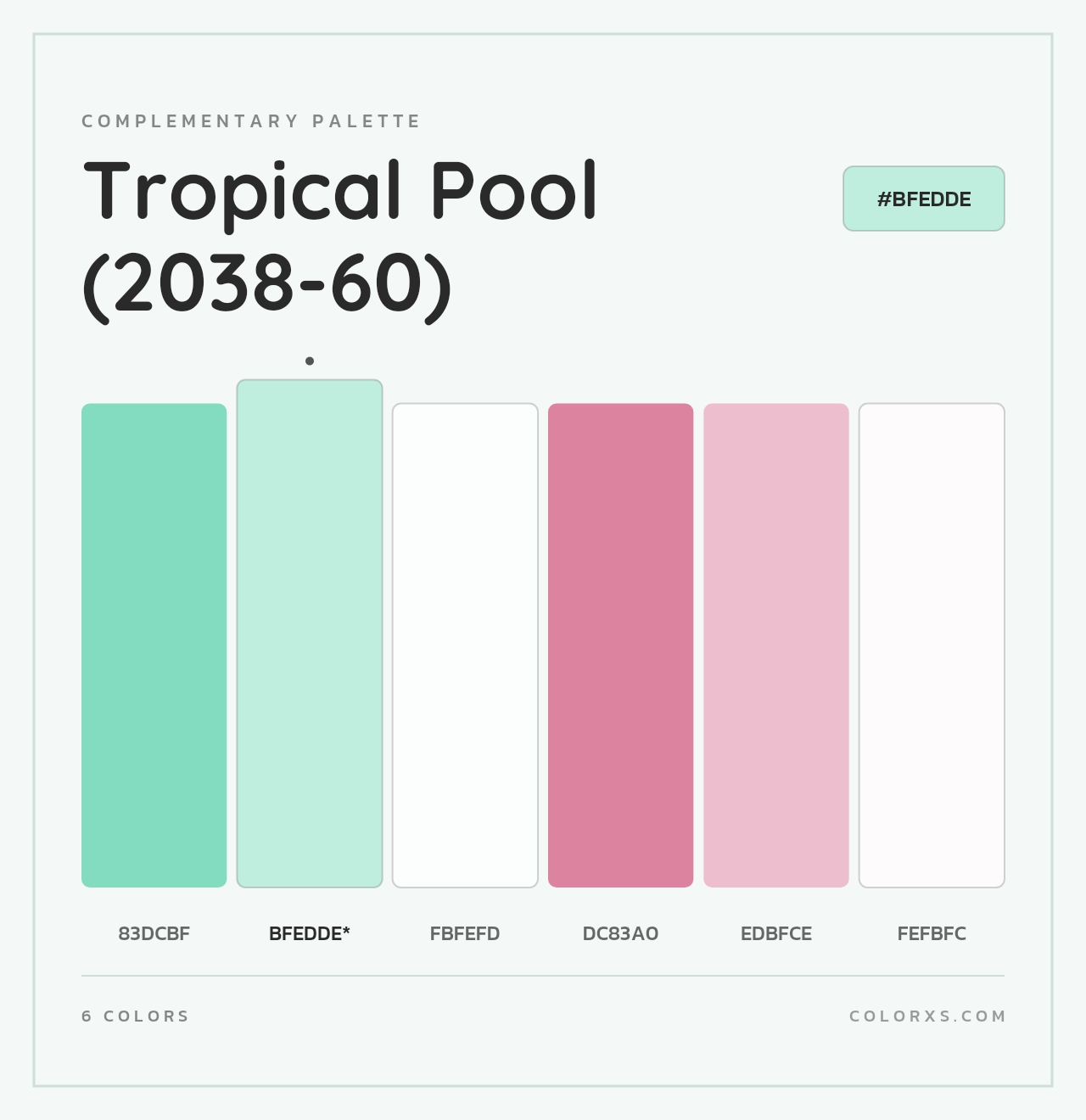 Tropical Pool (2038-60) - Complementary Color Palette