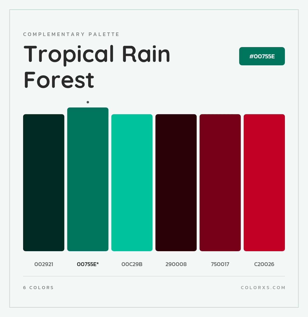 Tropical Rain Forest - Complementary Color Palette