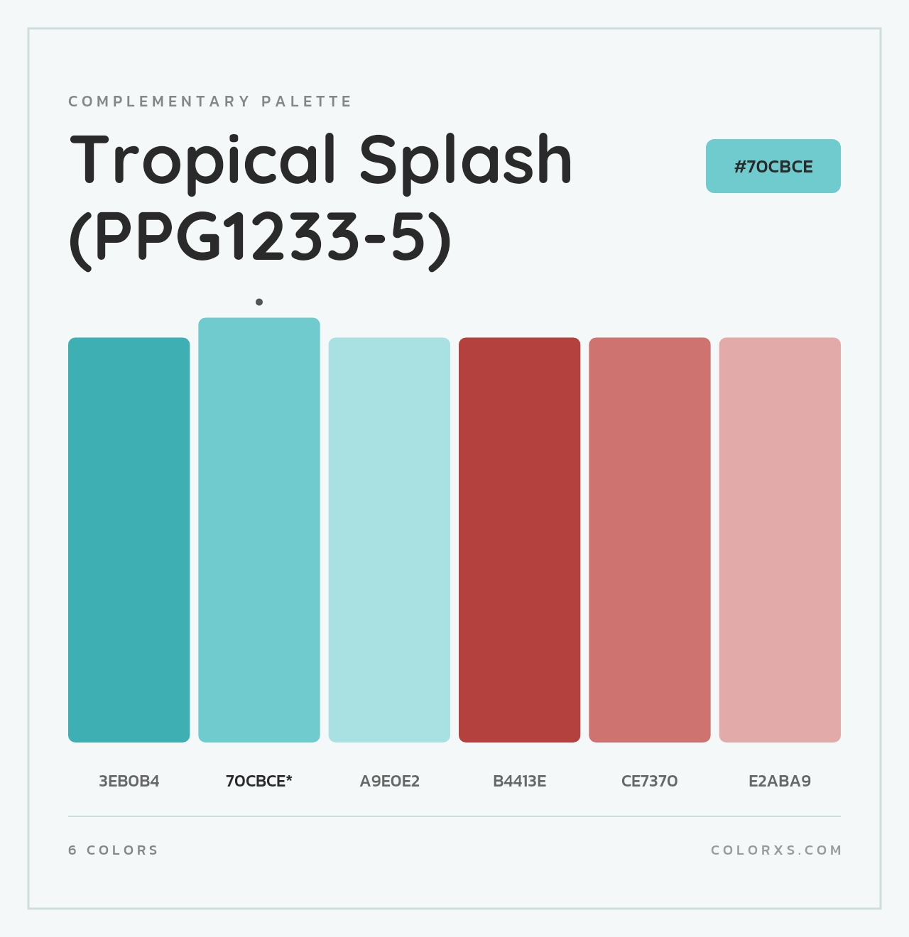 Tropical Splash (PPG1233-5) - Complementary Color Palette