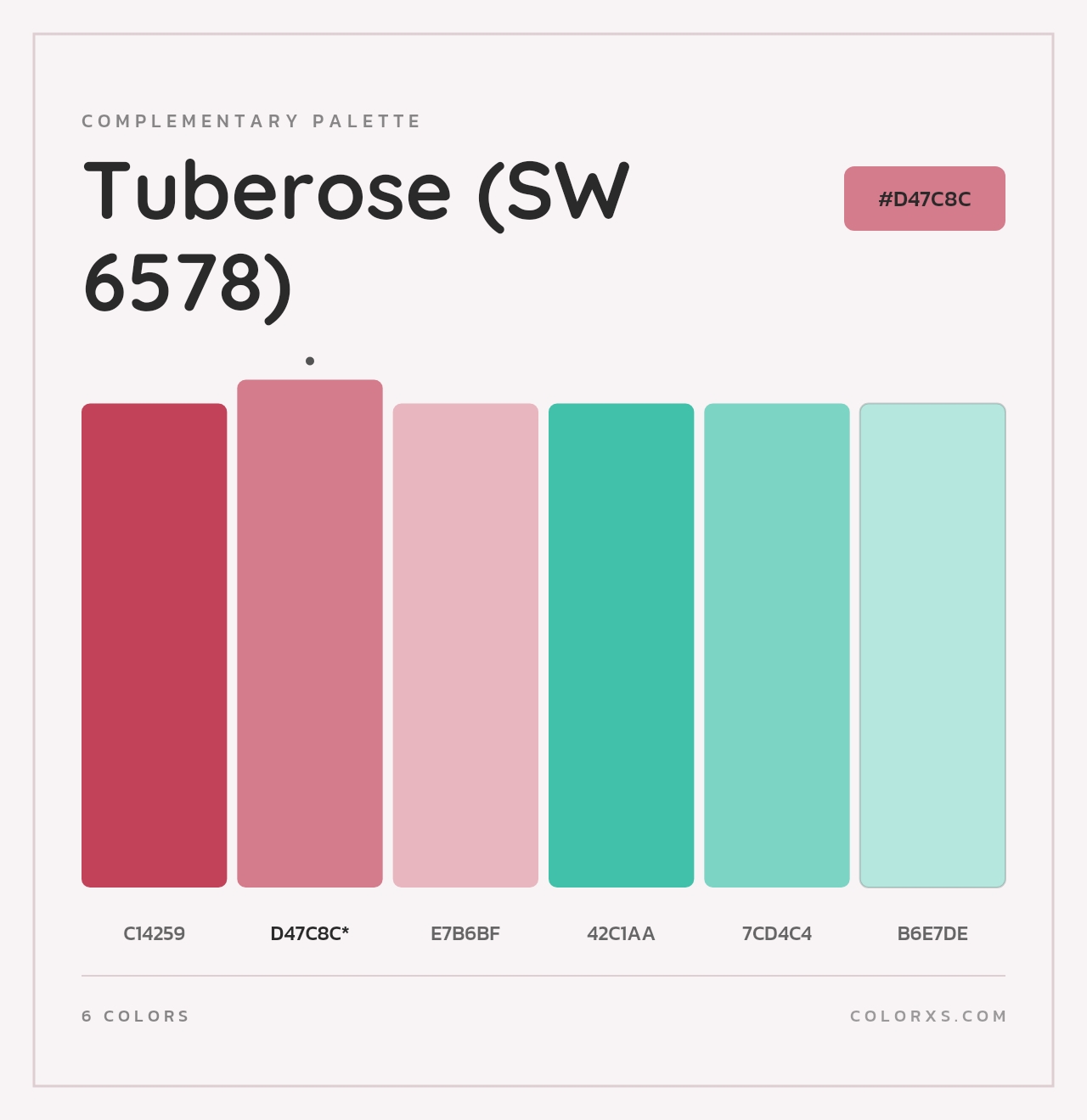 Tuberose (SW 6578) - Complementary Color Palette