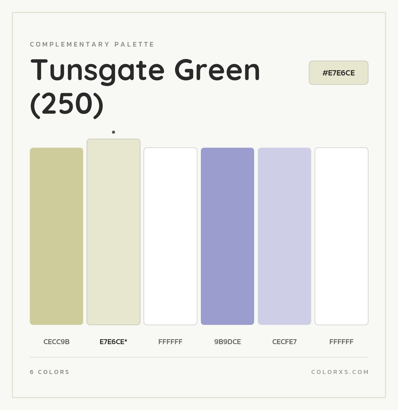 Tunsgate Green (250) - Complementary Color Palette