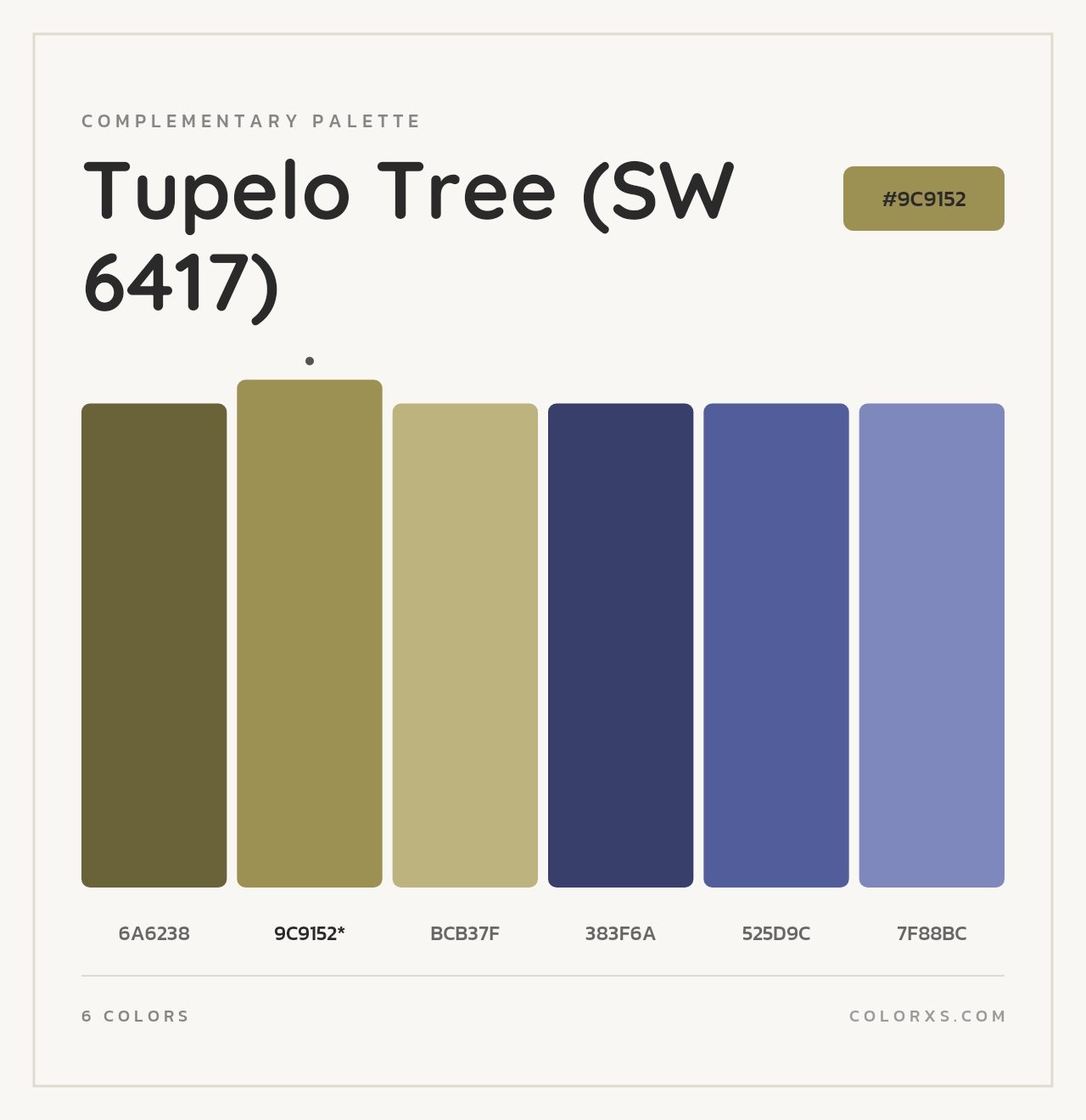 Tupelo Tree (SW 6417) - Complementary Color Palette