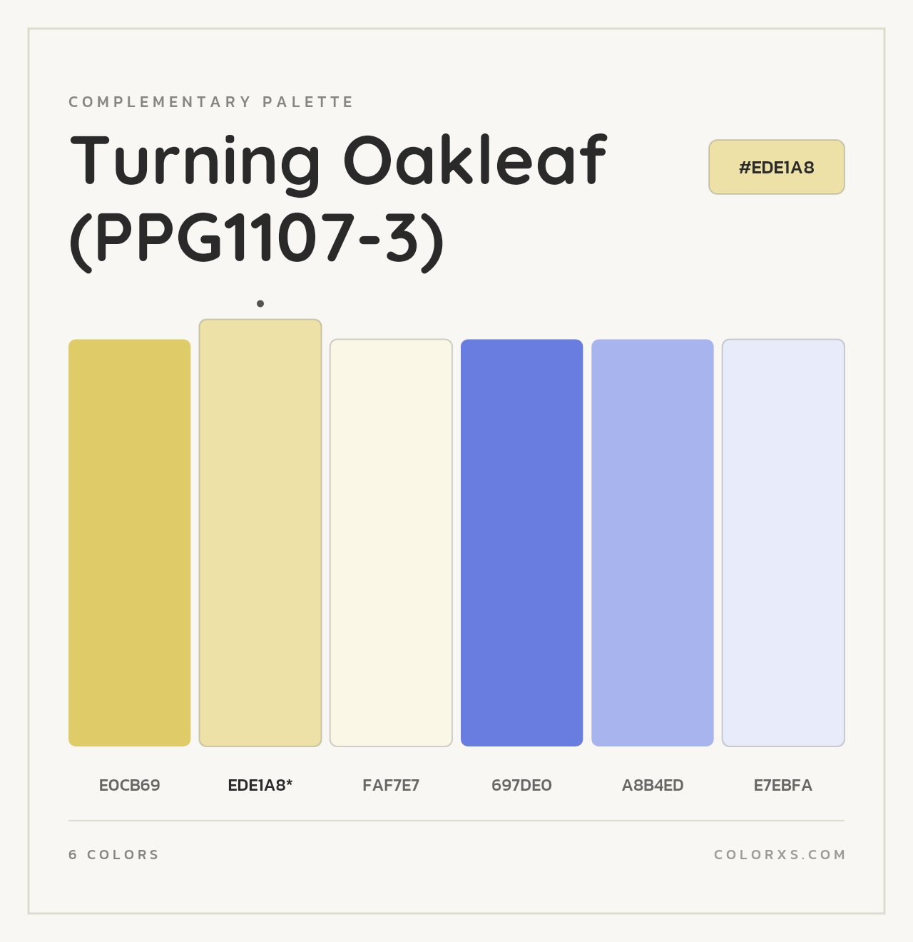 Turning Oakleaf (PPG1107-3) - Complementary Color Palette