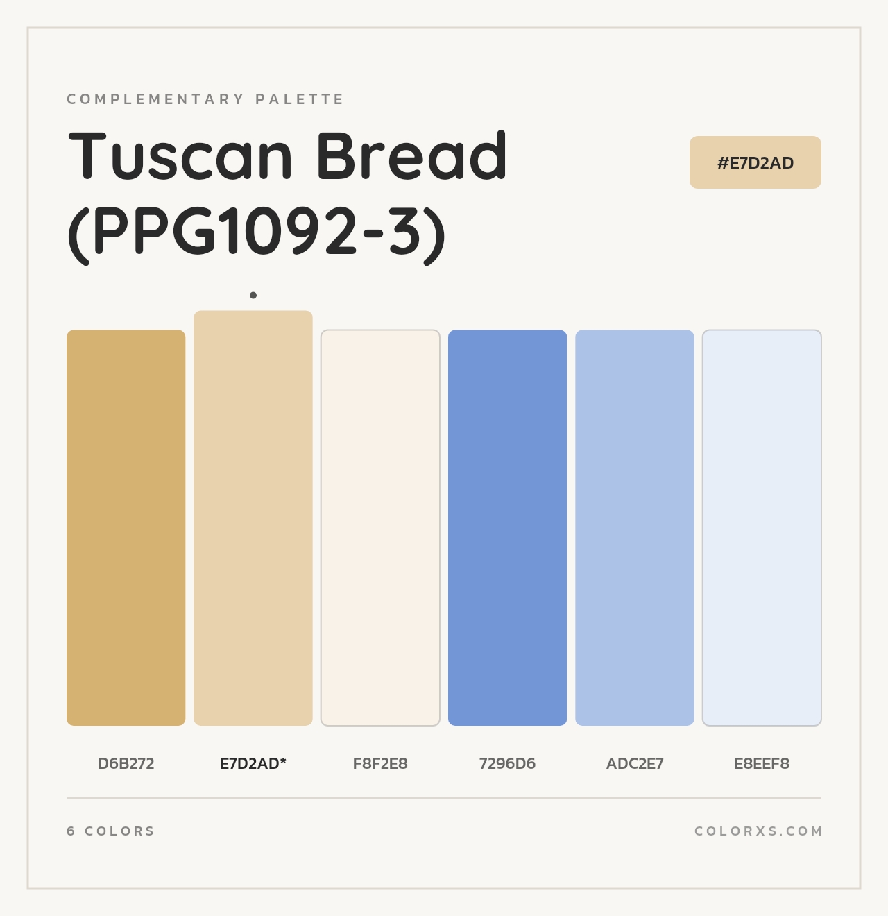 Tuscan Bread (PPG1092-3) - Complementary Color Palette