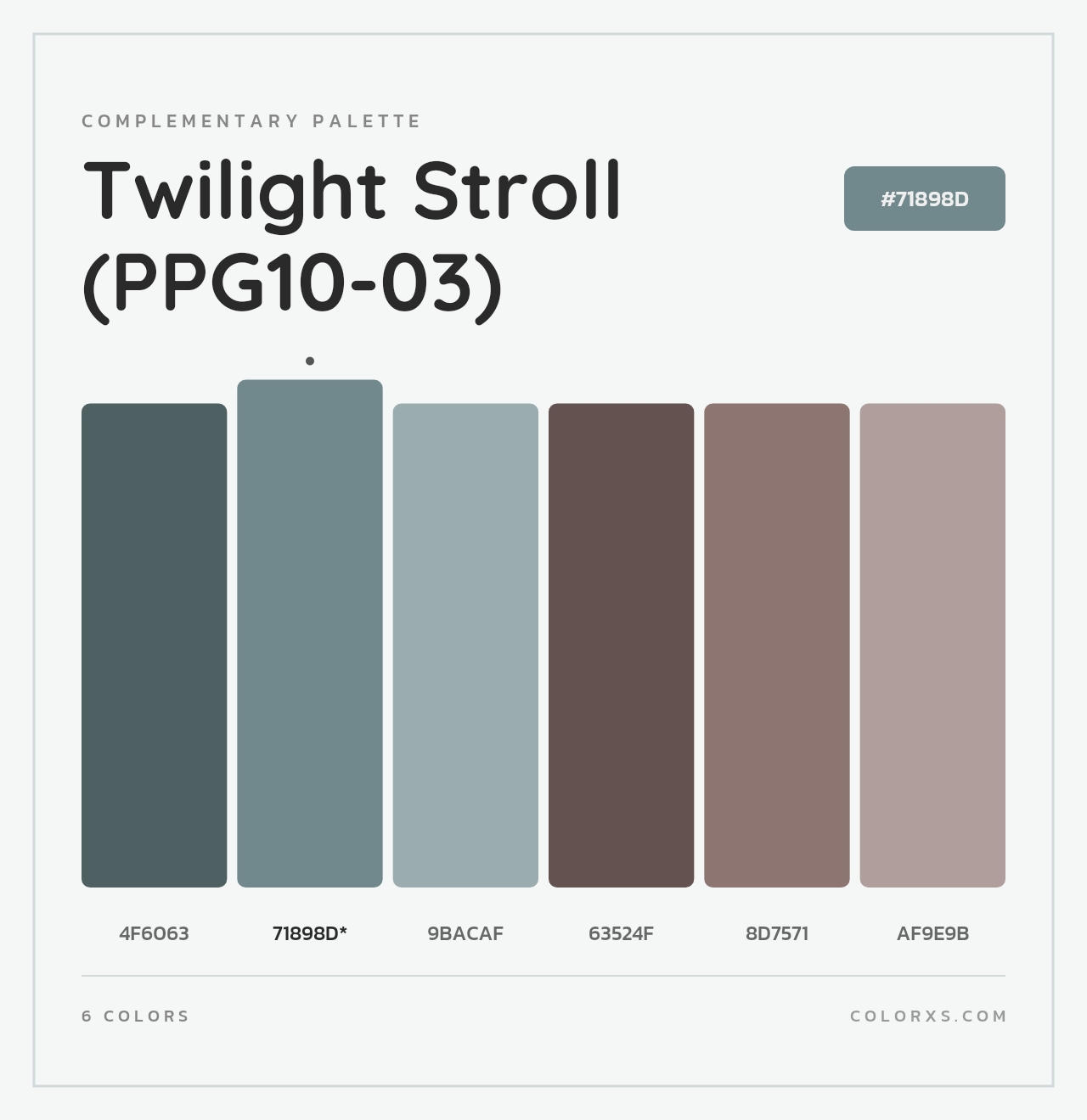 Twilight Stroll (PPG10-03) - Complementary Color Palette