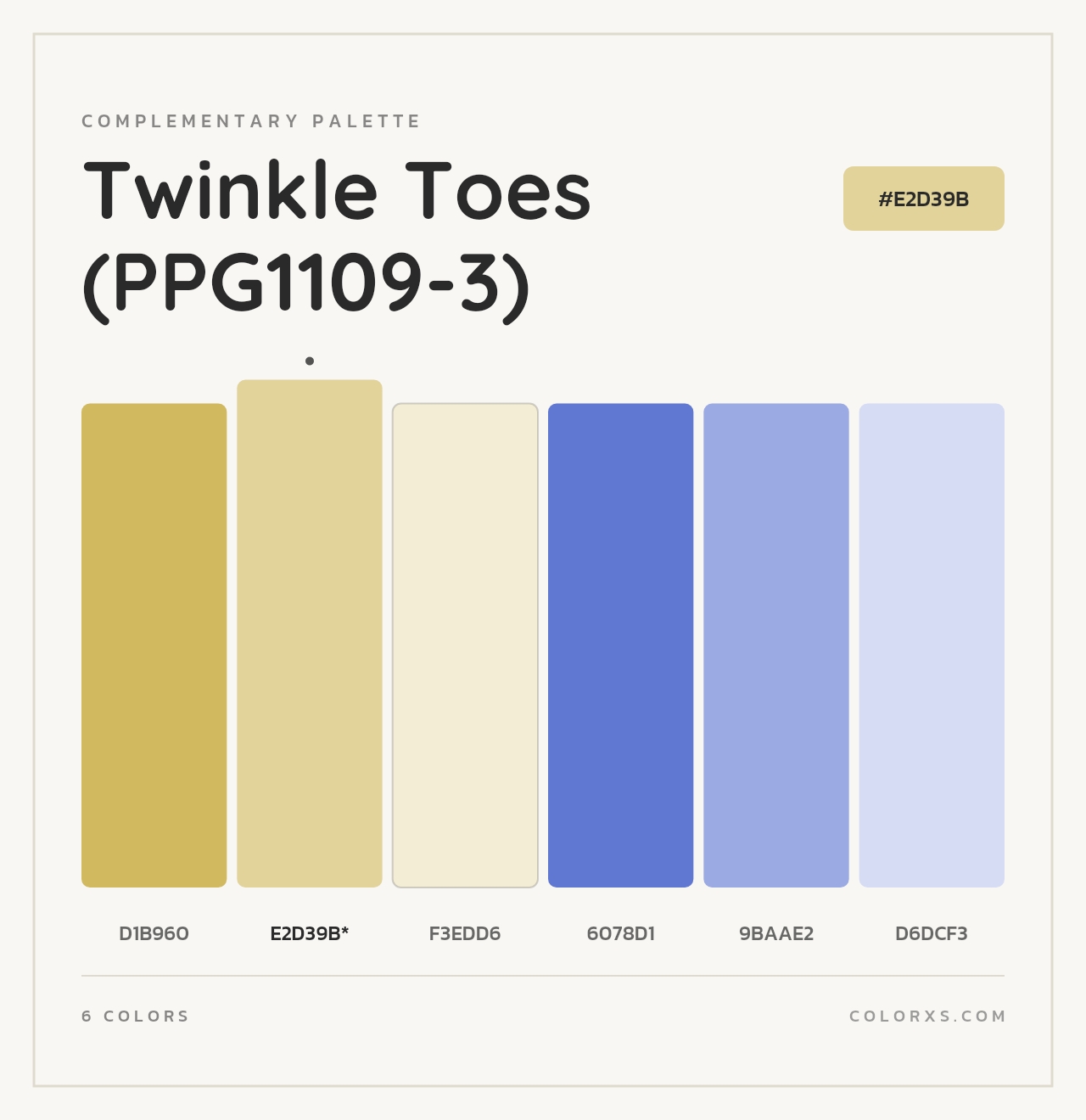 Twinkle Toes (PPG1109-3) - Complementary Color Palette