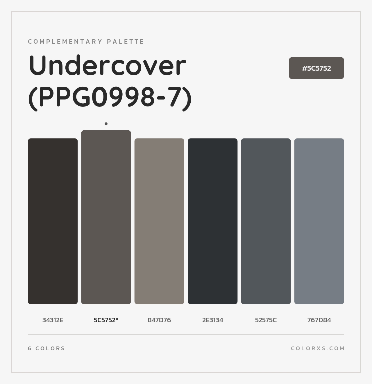 Undercover (PPG0998-7) - Complementary Color Palette