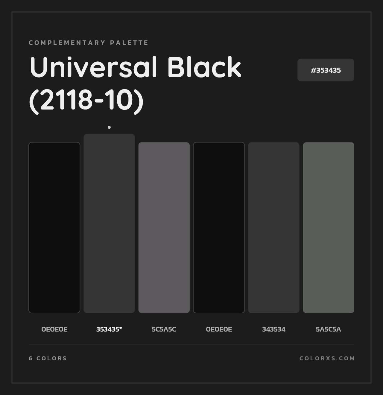 Universal Black (2118-10) - Complementary Color Palette