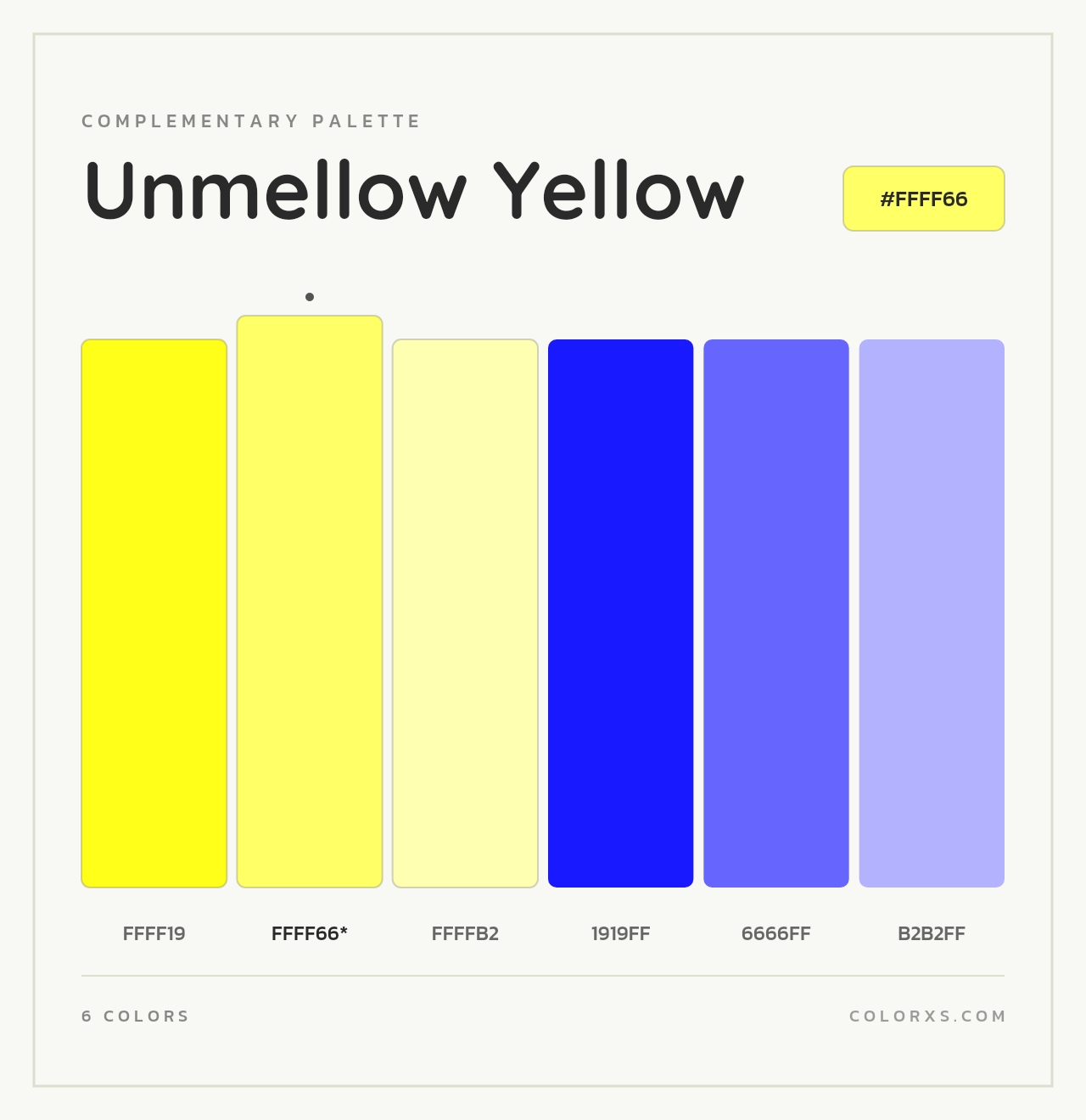 Unmellow Yellow - Complementary Color Palette