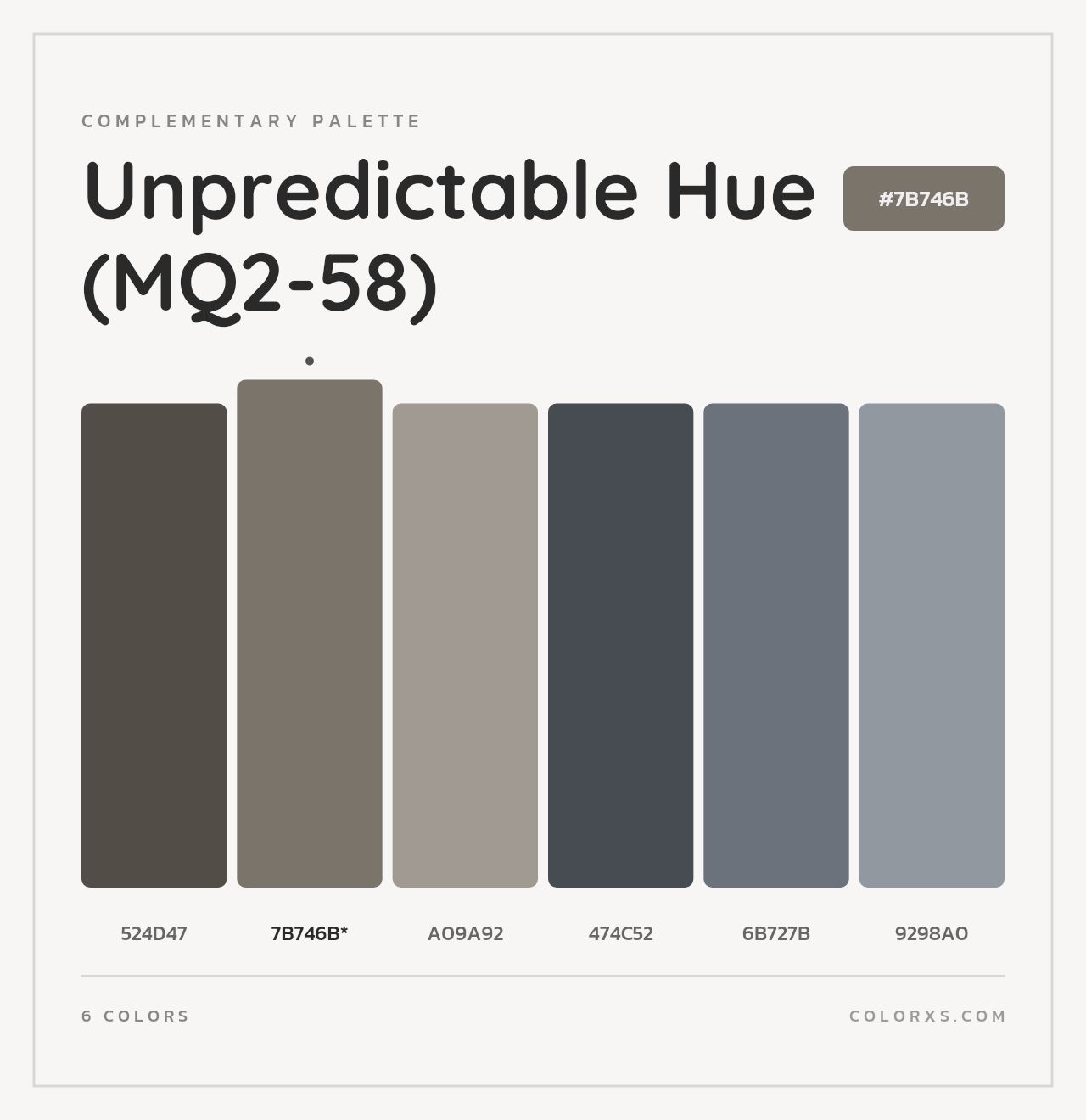 Unpredictable Hue (MQ2-58) - Complementary Color Palette