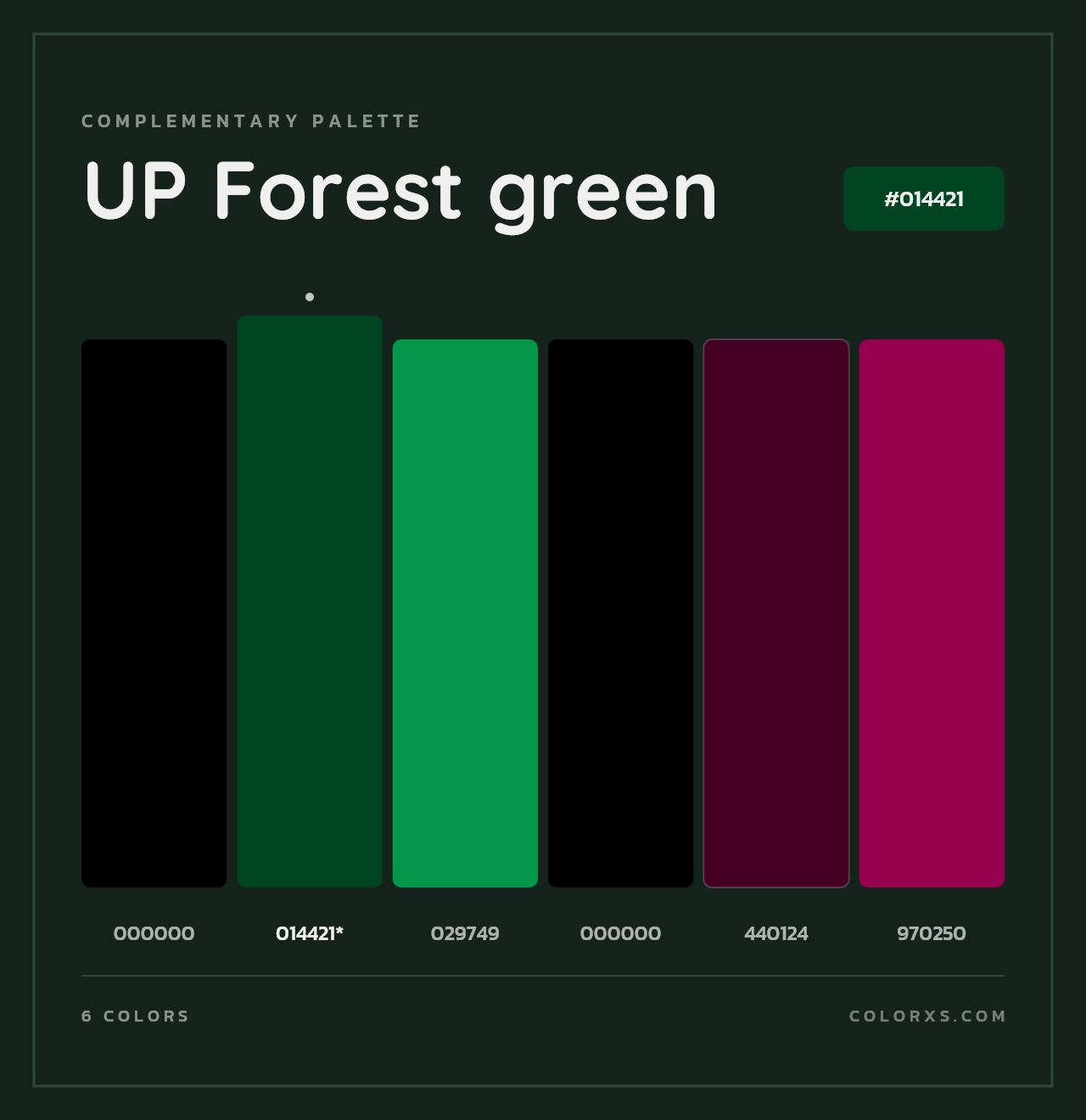 UP Forest green - Complementary Color Palette