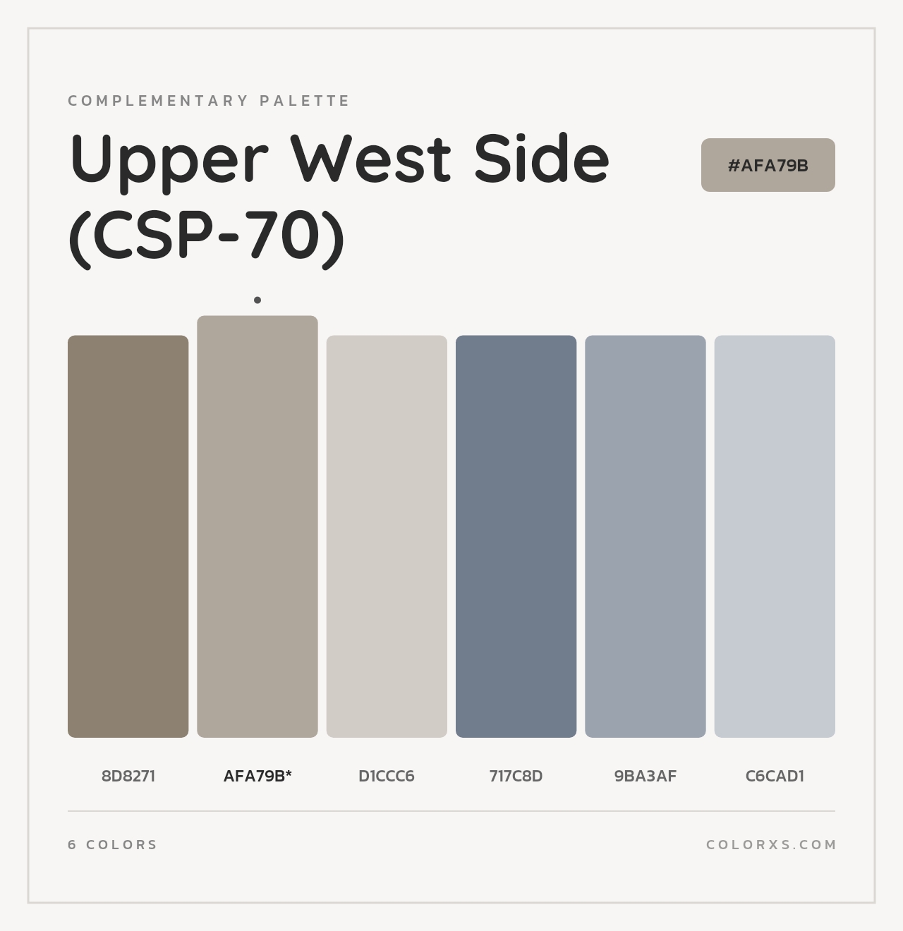 Upper West Side (CSP-70) - Complementary Color Palette