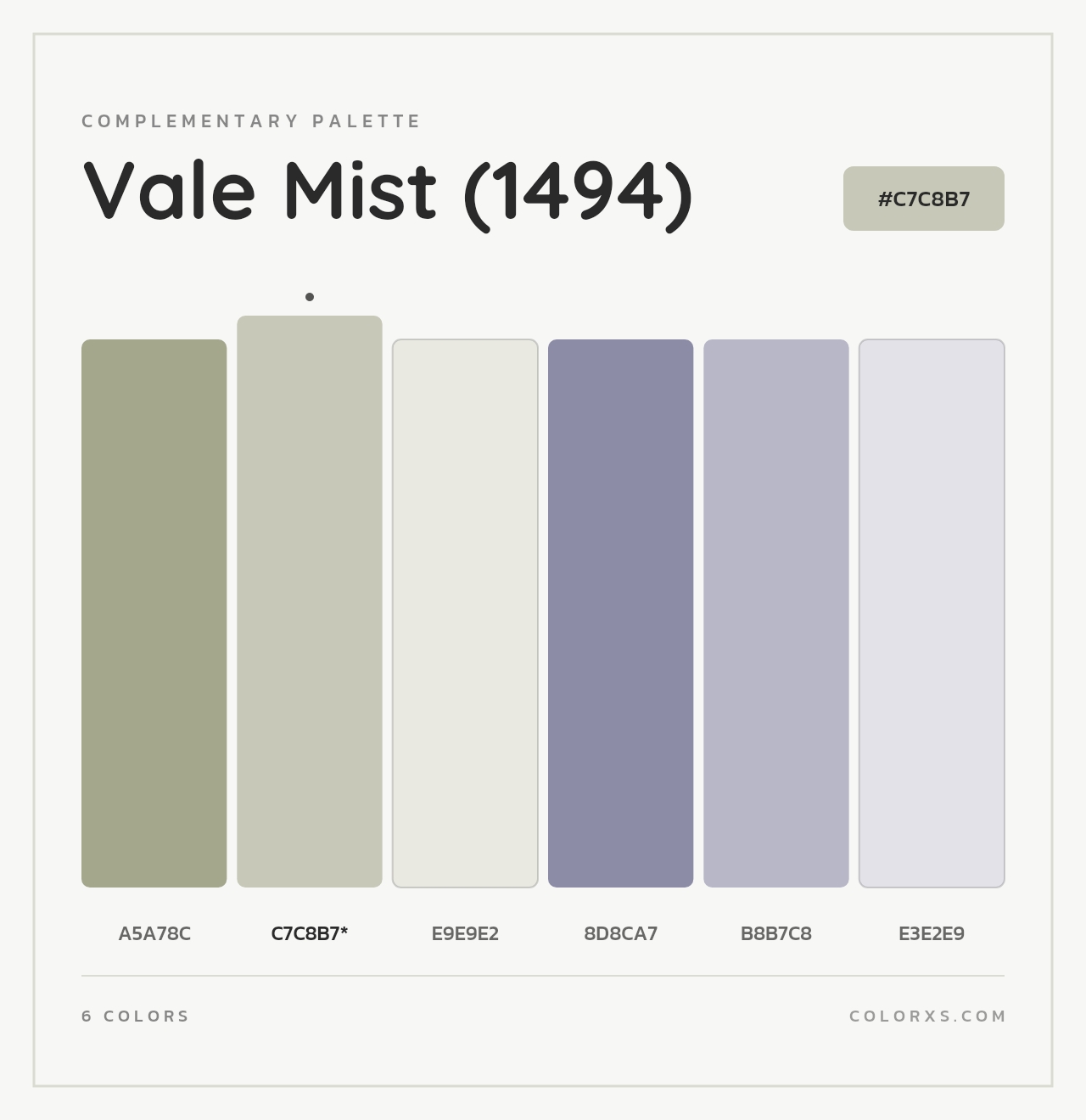 Vale Mist (1494) - Complementary Color Palette
