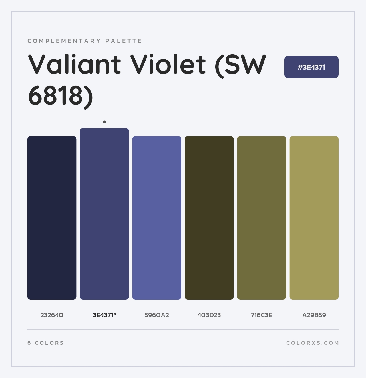 Valiant Violet (SW 6818) - Complementary Color Palette