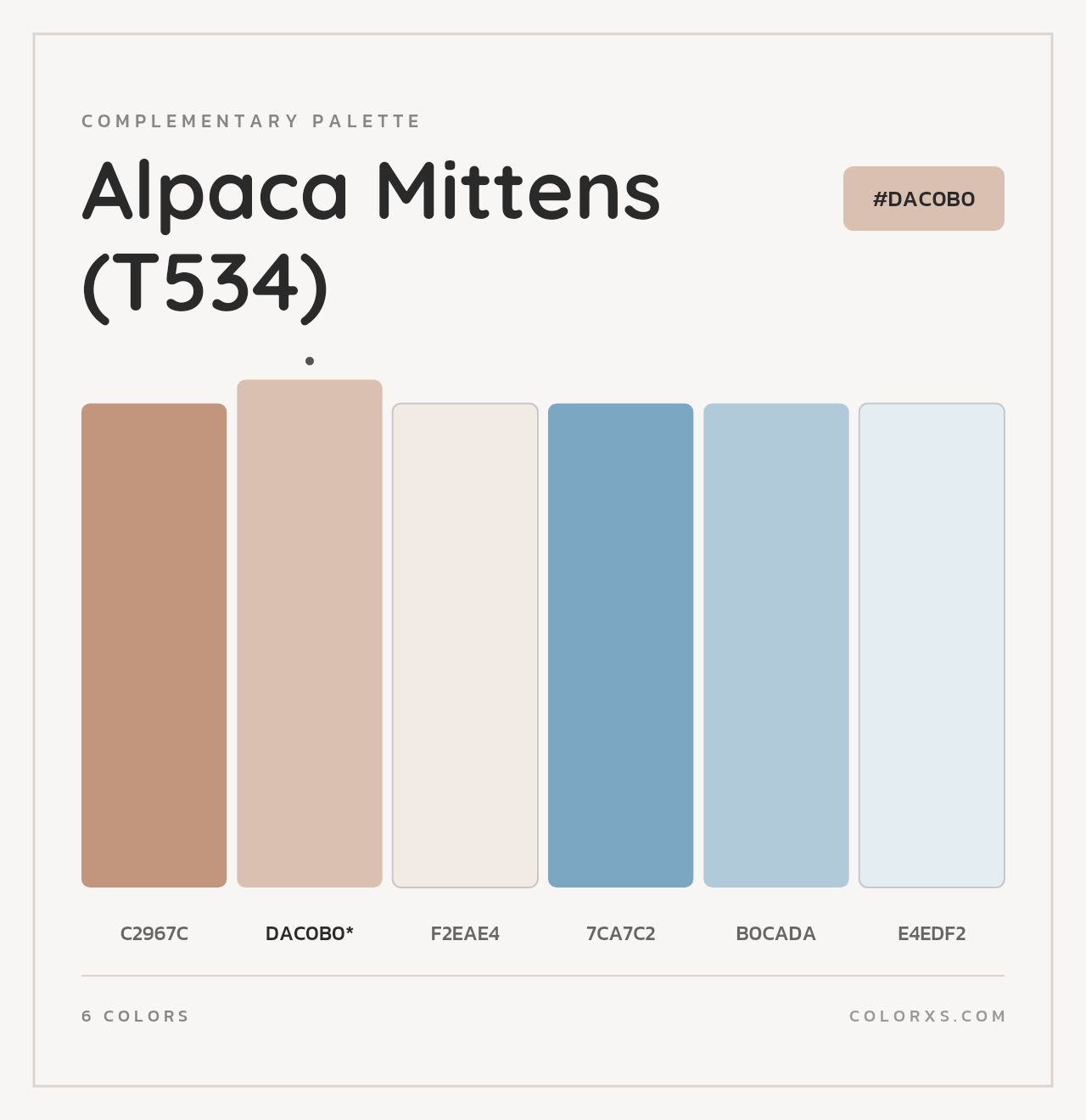 Alpaca Mittens (T534) - Complementary Color Palette