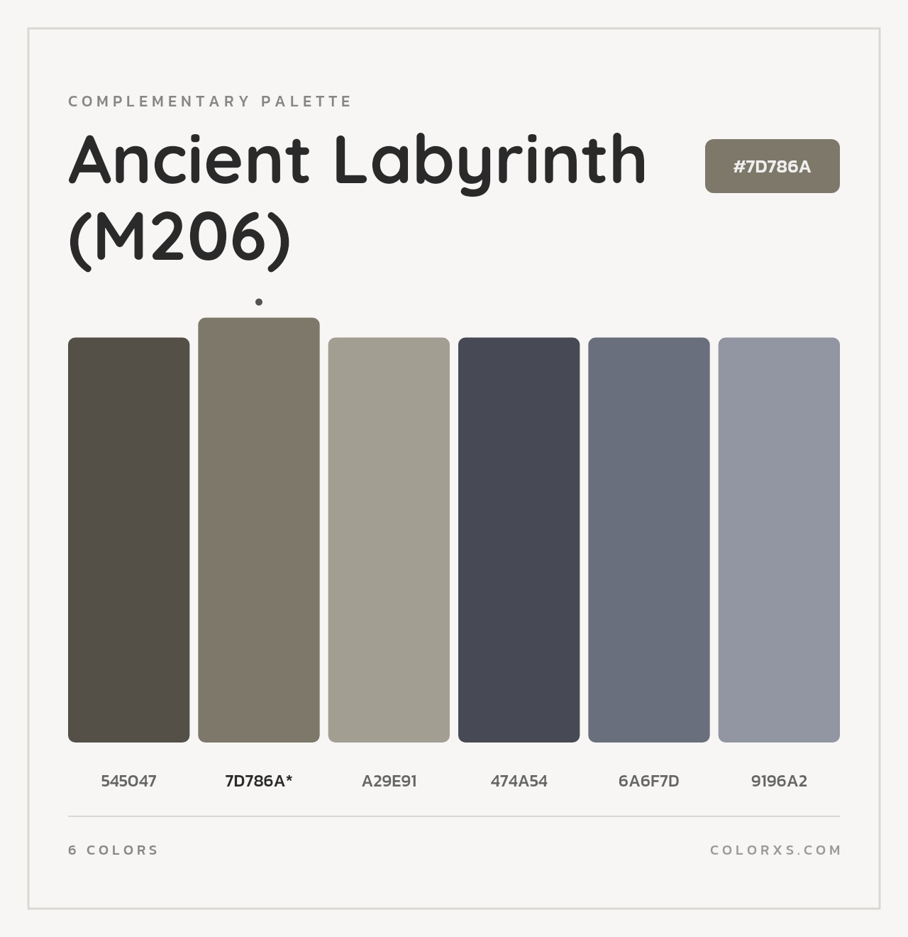 Ancient Labyrinth (M206) - Complementary Color Palette